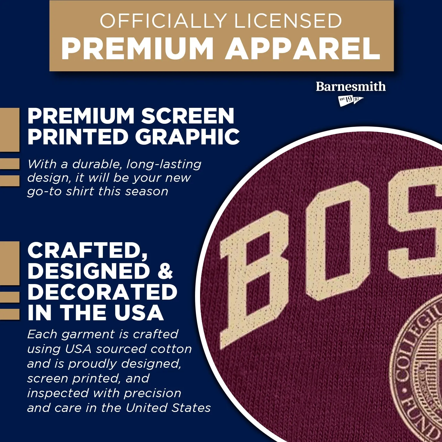Boston College Heritage T-Shirt (Maroon) sold by Barnesmith product image thumbnail 4