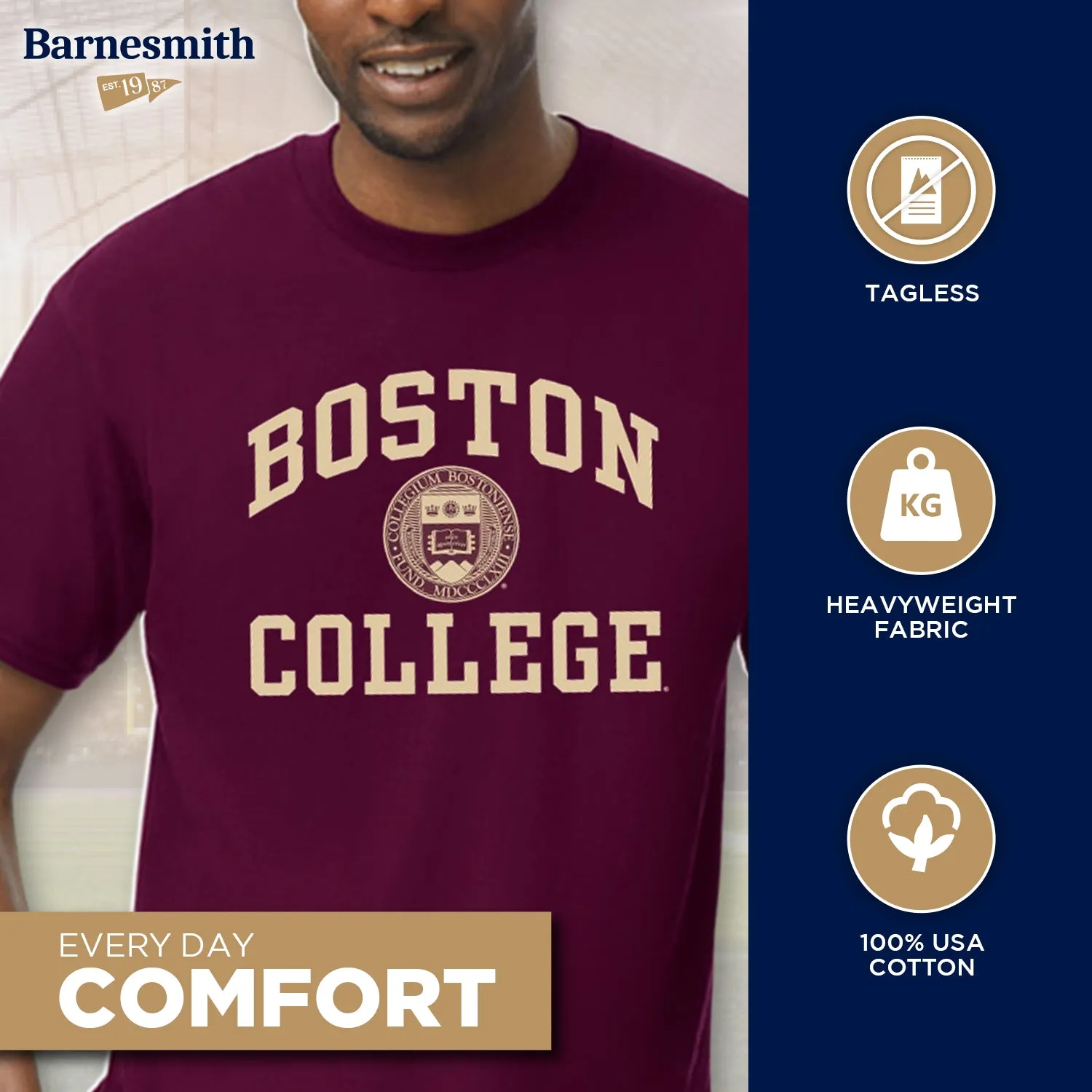 Boston College Heritage T-Shirt (Maroon) sold by Barnesmith product image thumbnail 3