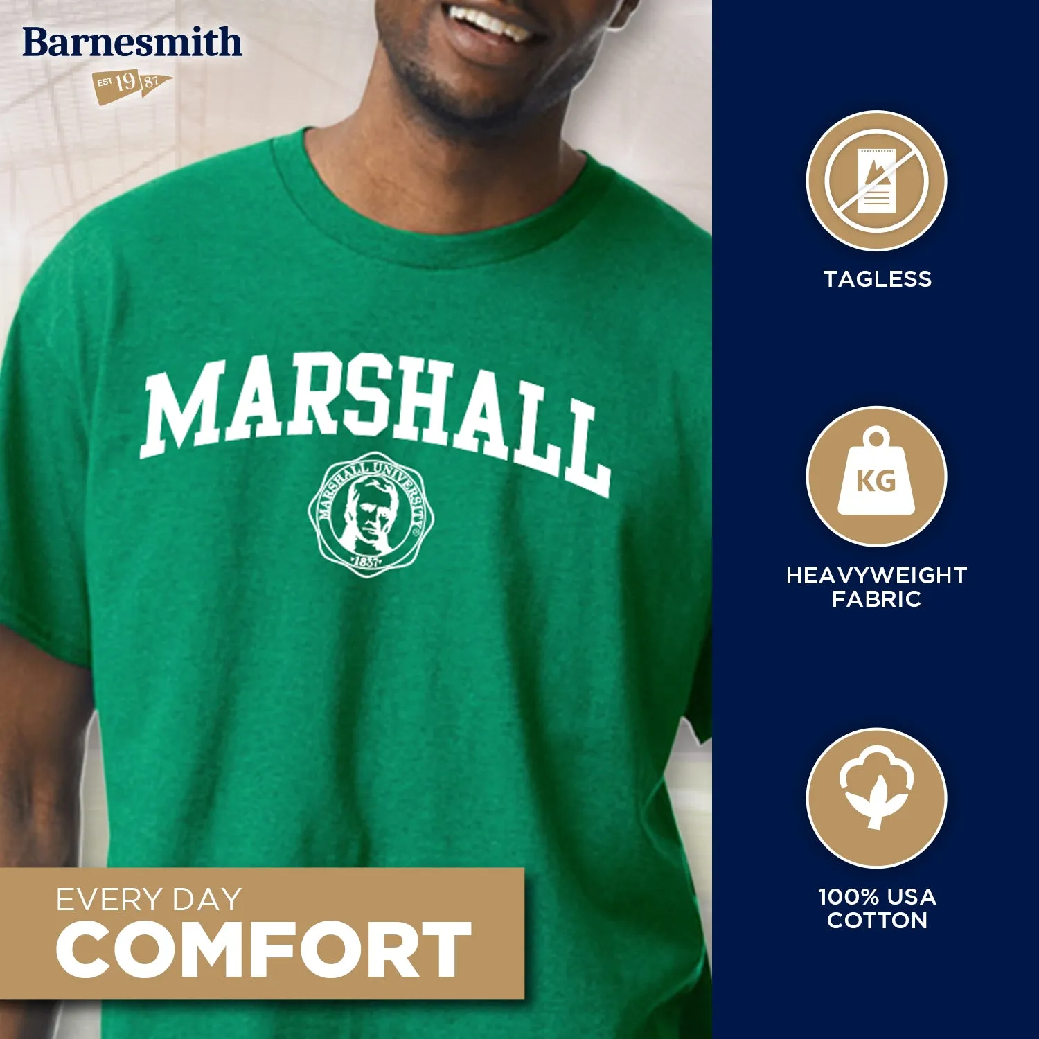 Marshall University Short Sleeve Heritage (Kelly Green) sold by Barnesmith product image thumbnail 3