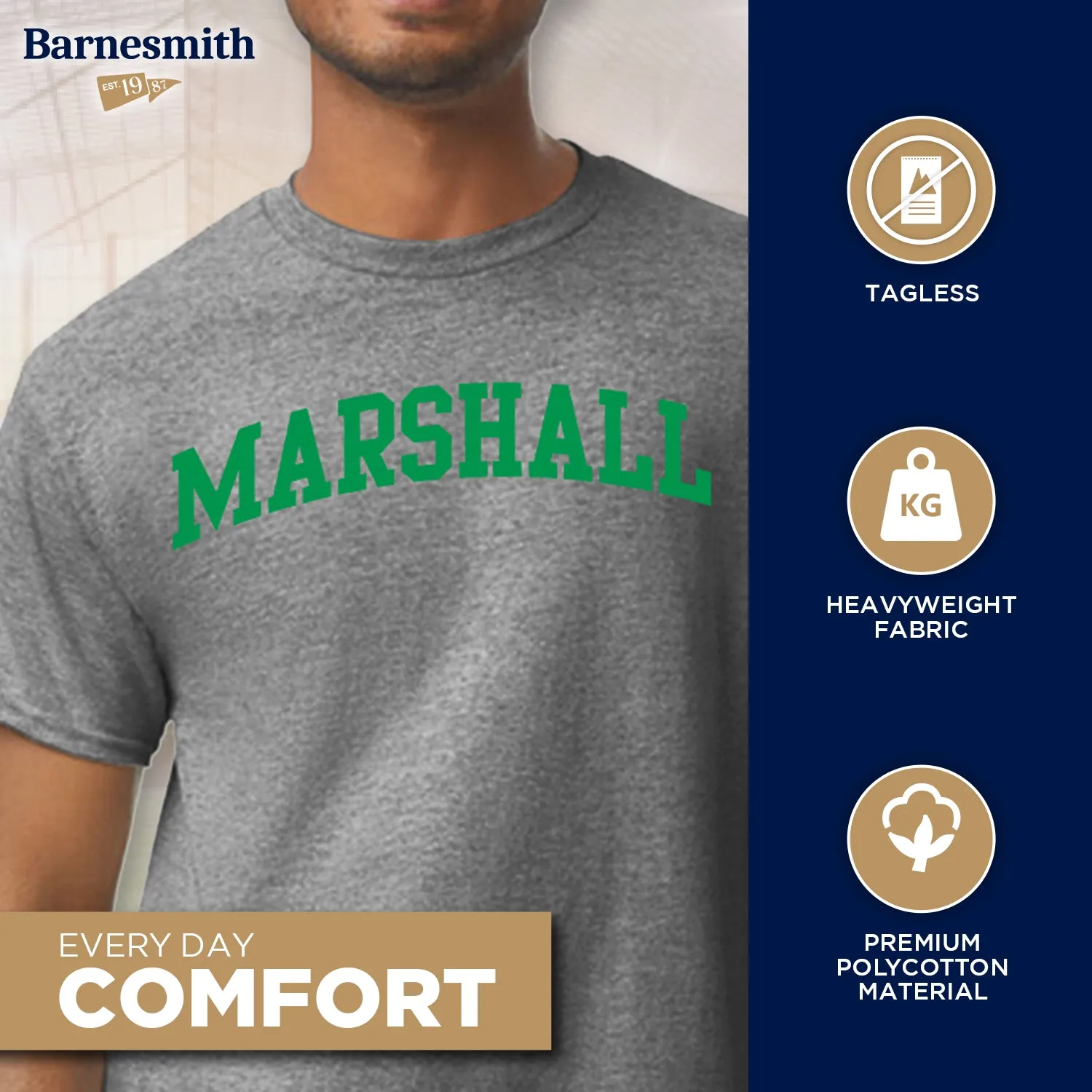 Marshall University Short Sleeve Classic (Charcoal Grey) sold by Barnesmith product image thumbnail 3