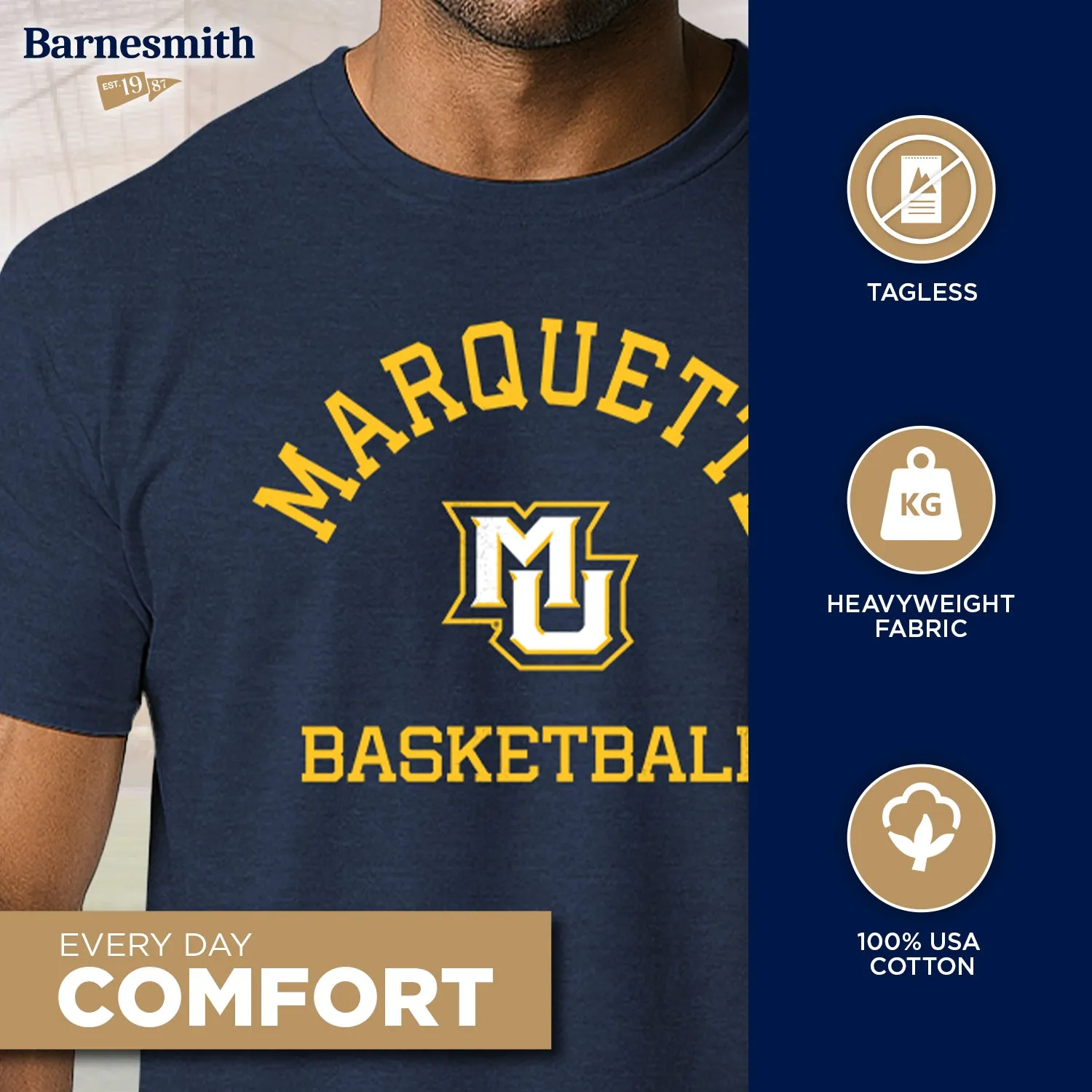 Marquette University Basketball T-Shirt (Navy) sold by Barnesmith product image thumbnail 3