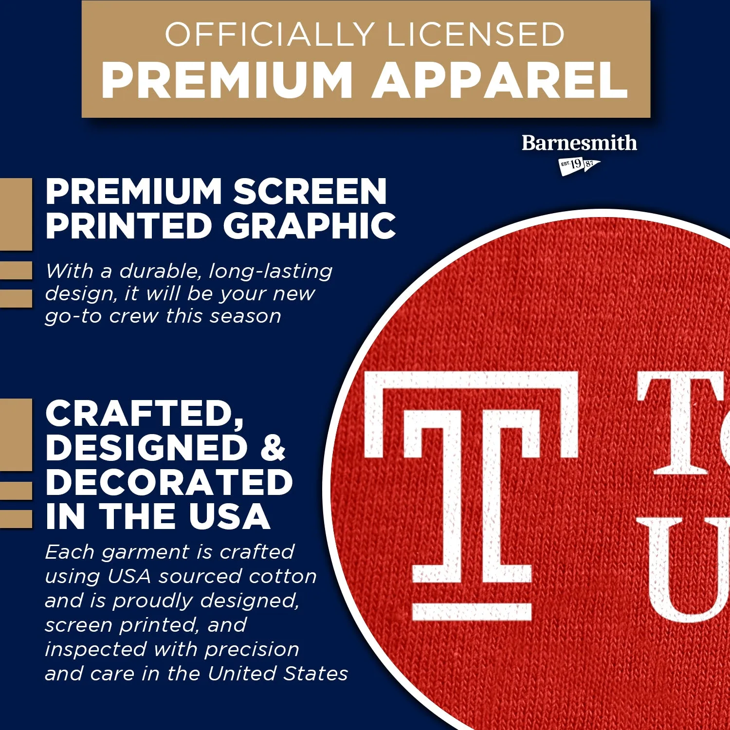 Temple University Heritage Sweatshirt (Cardinal) II sold by Barnesmith product image thumbnail 4