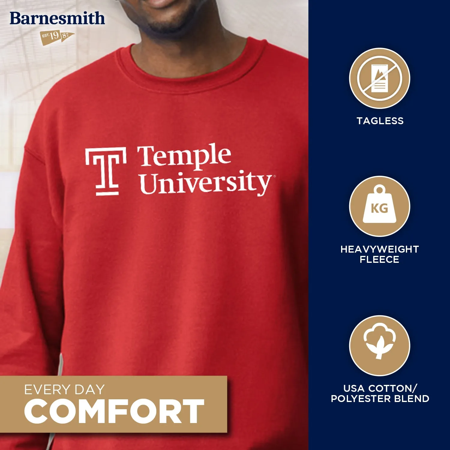 Temple University Heritage Sweatshirt (Cardinal) II sold by Barnesmith product image thumbnail 3