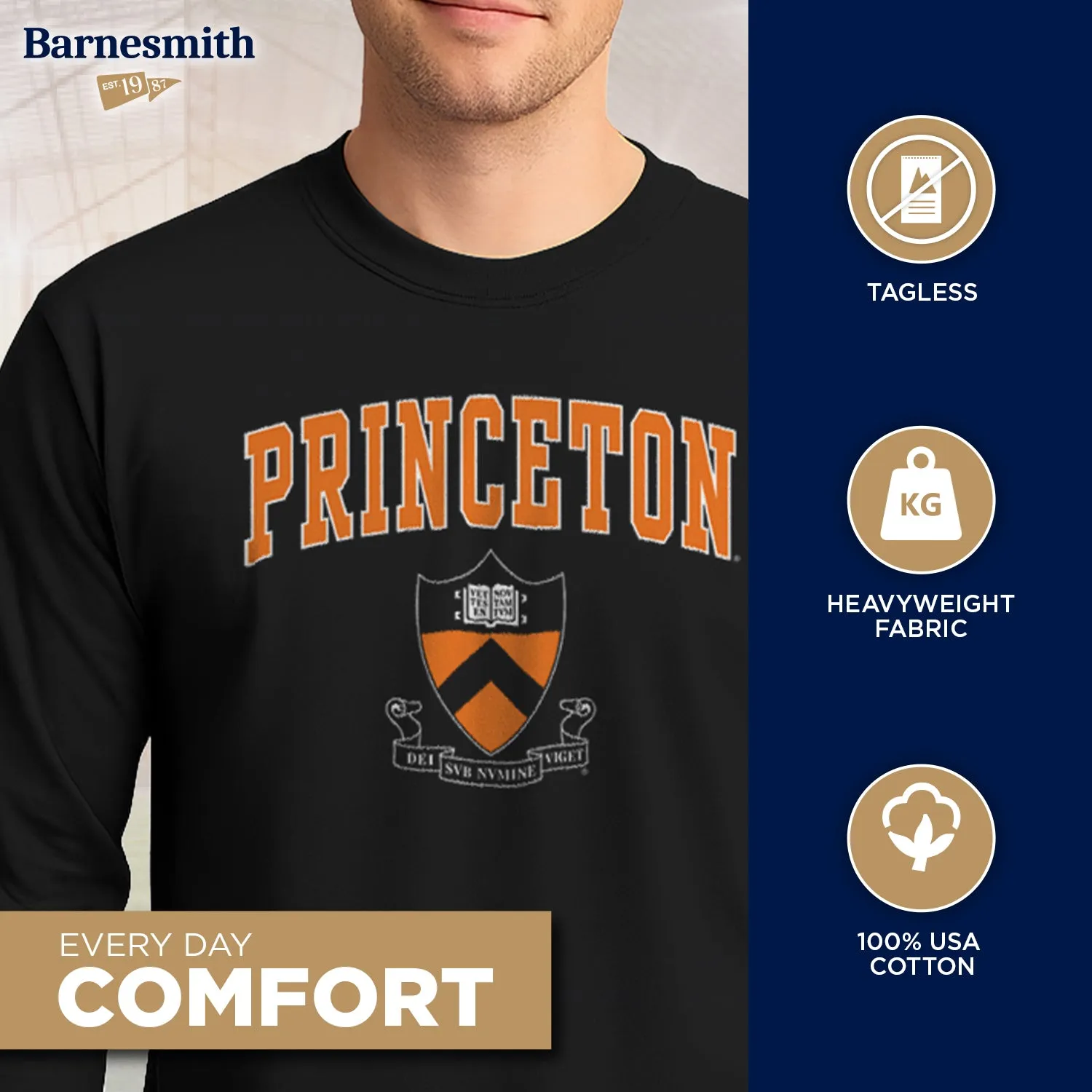 Princeton Heritage Long Sleeve T-Shirt II (Black) sold by Barnesmith product image thumbnail 3