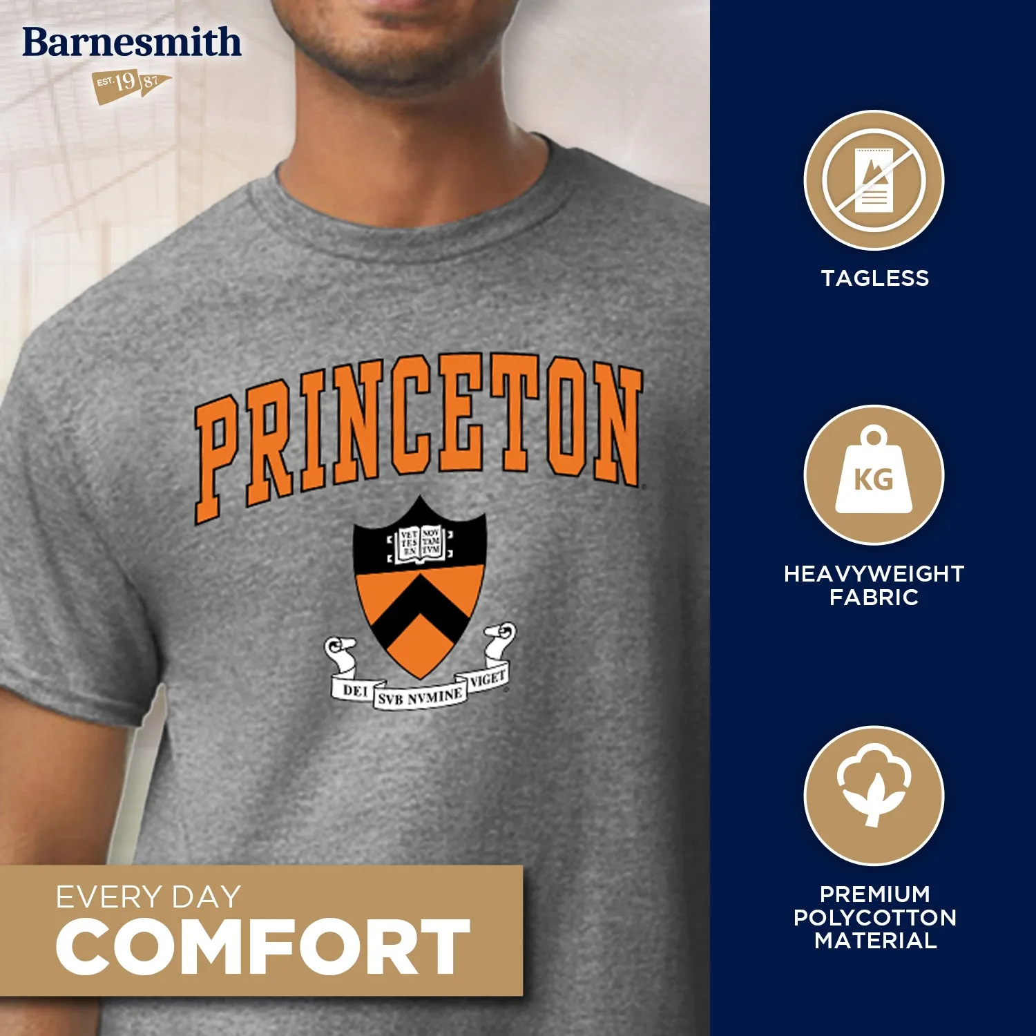 Princeton Heritage T-Shirt II (Charcoal Grey) sold by Barnesmith product image thumbnail 3