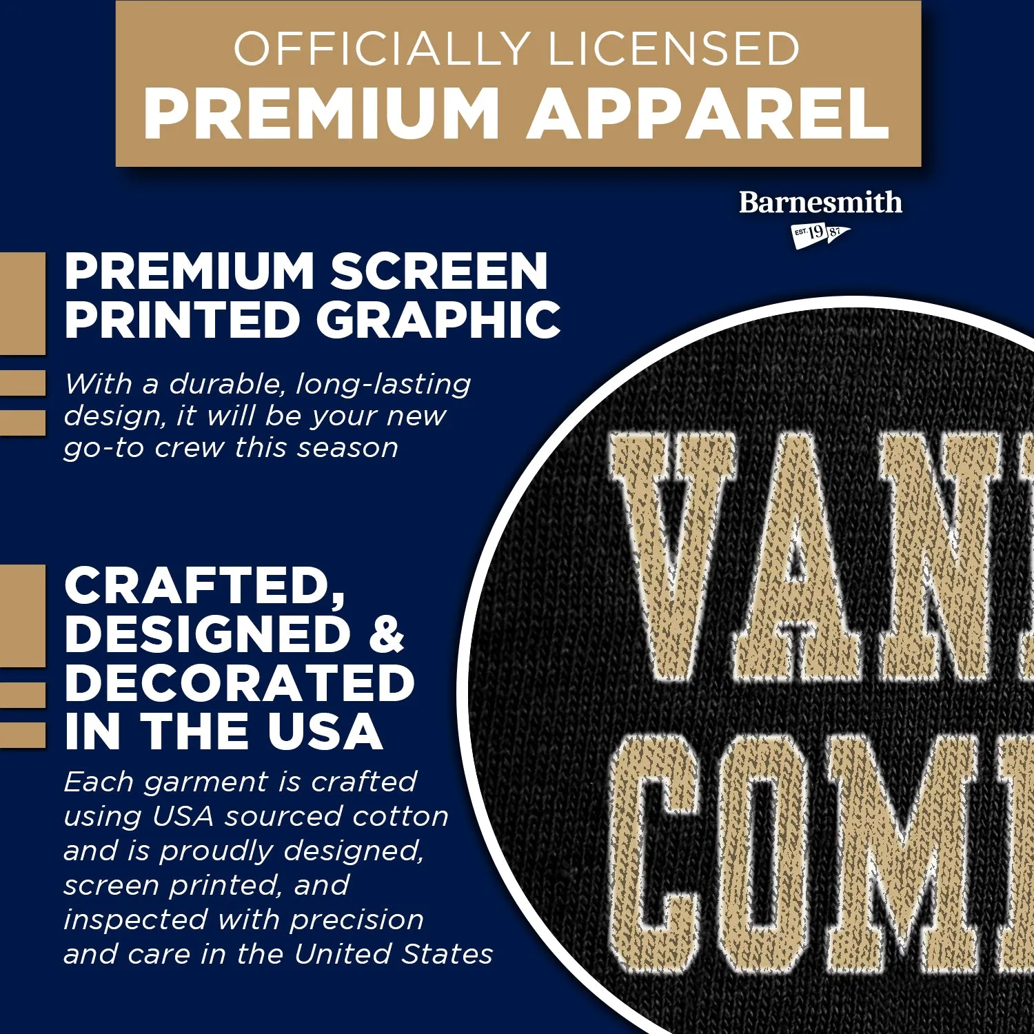 Vanderbilt University Spirit Sweatshirt (Black) sold by Barnesmith product image thumbnail 4