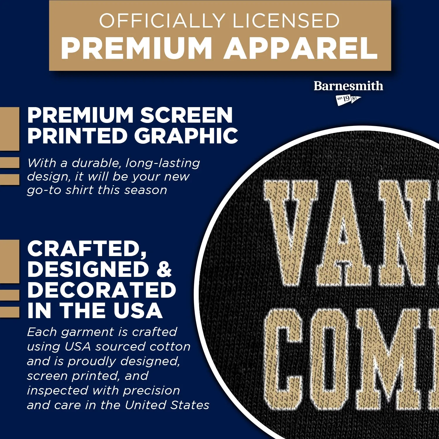 Vanderbilt University Spirit T-Shirt (Black) sold by Barnesmith product image thumbnail 4