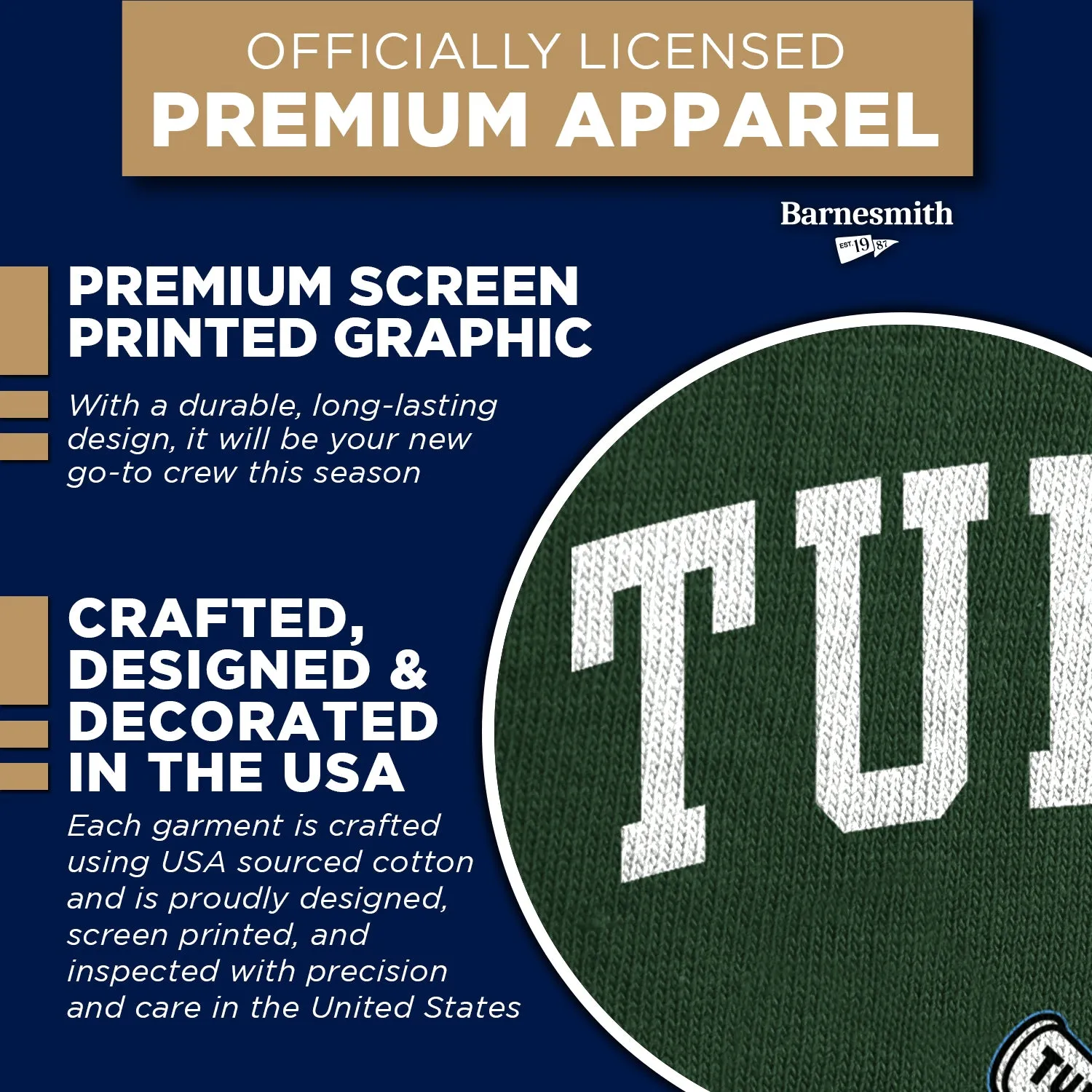 Tulane University Spirit Sweatshirt (Hunter Green) sold by Barnesmith product image thumbnail 4