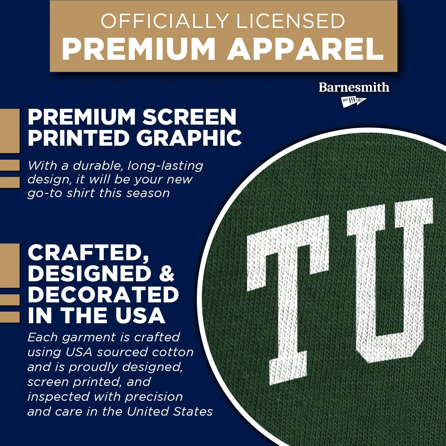 Tulane University Spirit T-Shirt (Hunter Green) sold by Barnesmith product image thumbnail 4