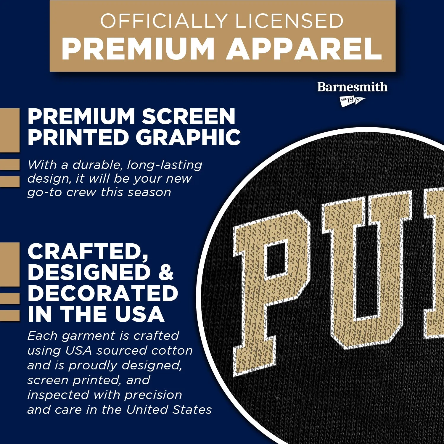 Purdue University Spirit Sweatshirt (Black) sold by Barnesmith product image thumbnail 4