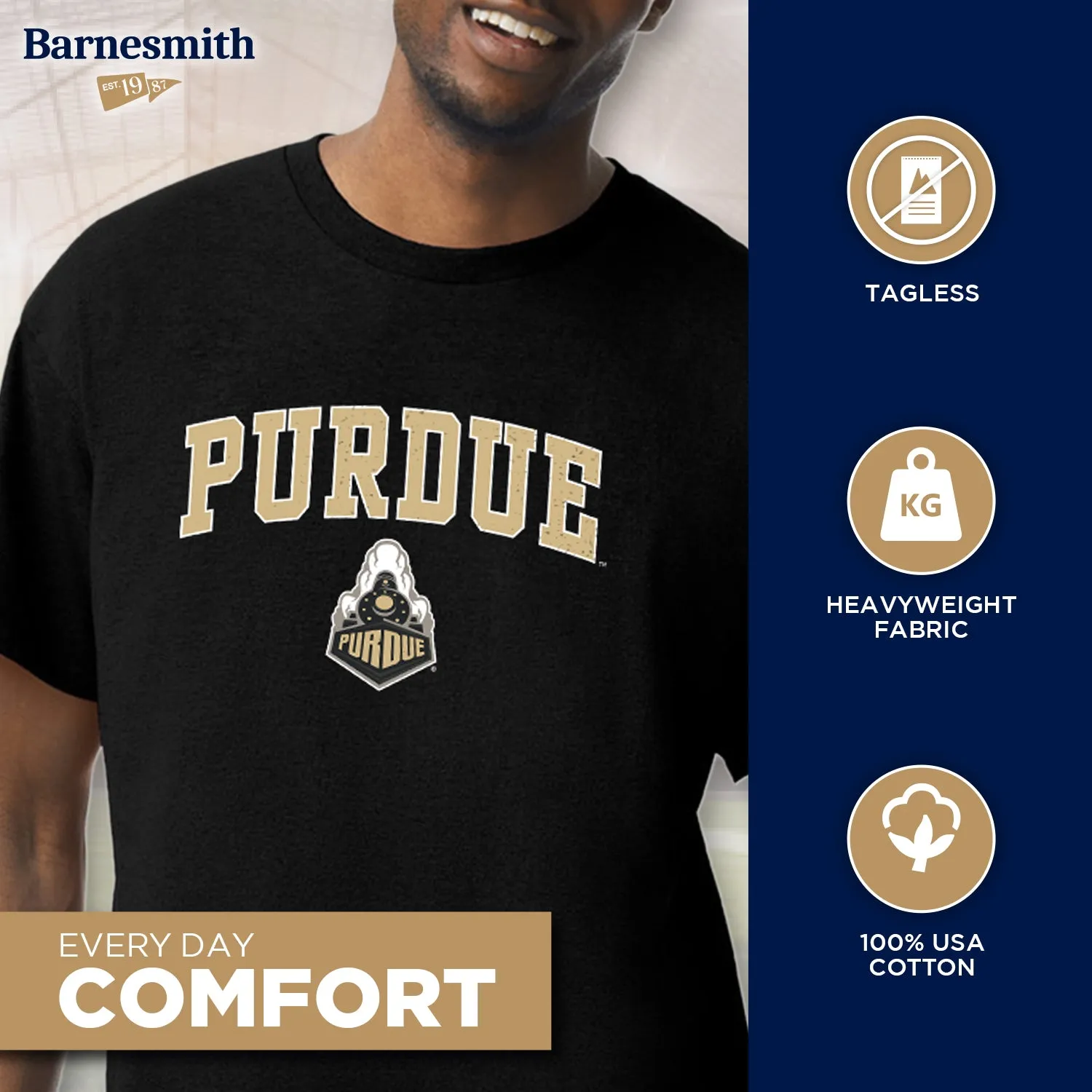 Purdue University Spirit T-Shirt (Black) sold by Barnesmith product image thumbnail 3