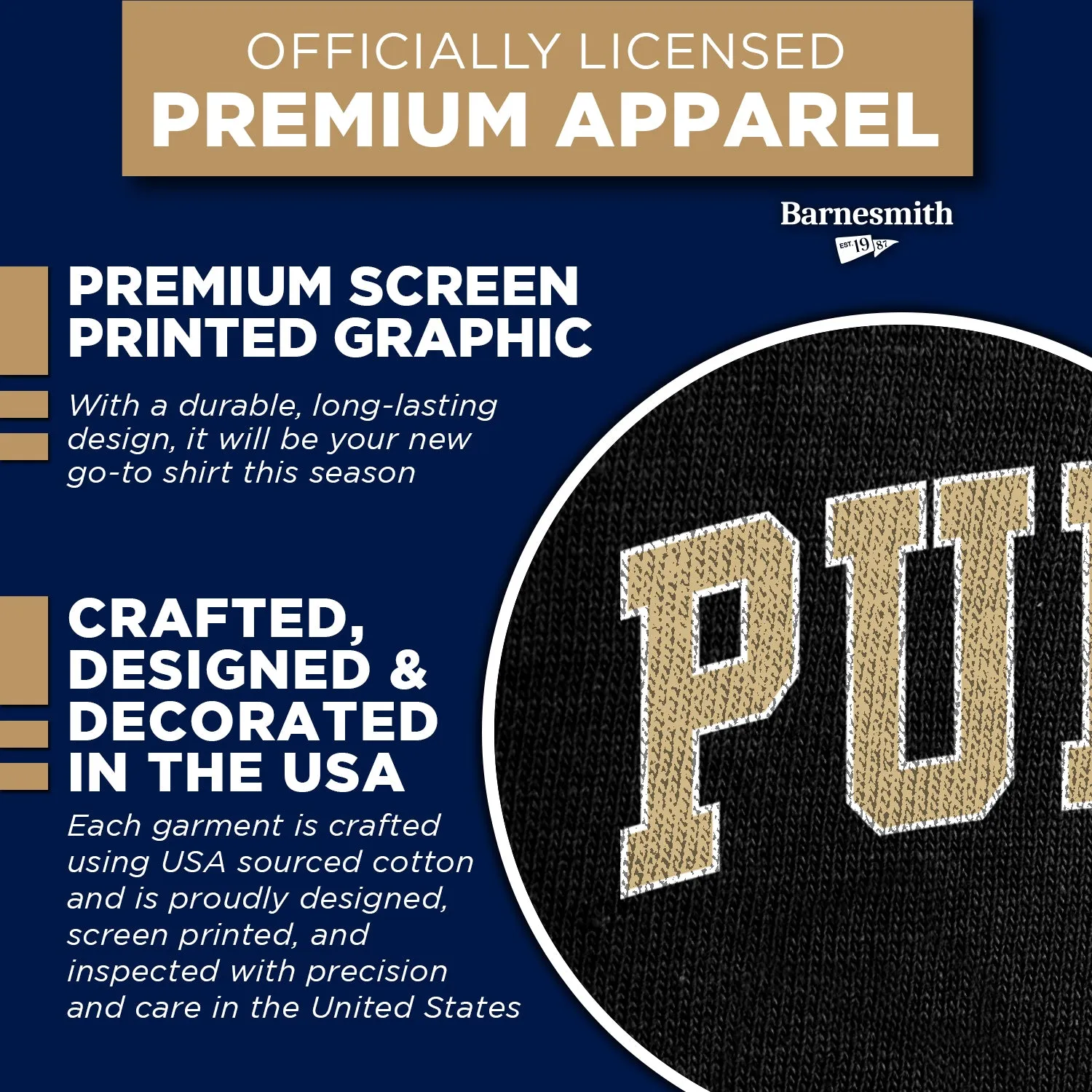 Purdue University Spirit T-Shirt (Black) sold by Barnesmith product image thumbnail 4