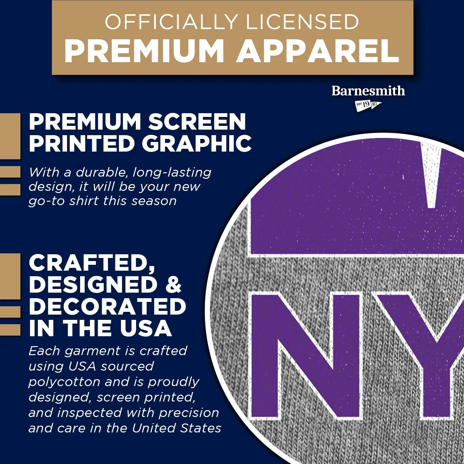 New York University Spirit T-Shirt (Charcoal Grey) sold by Barnesmith product image thumbnail 4