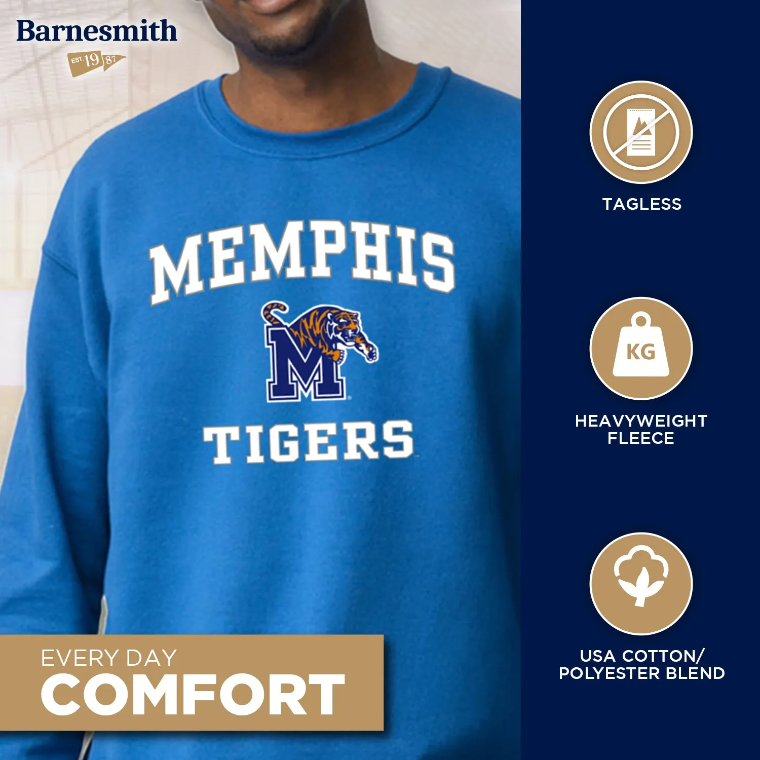 The University of Memphis Spirit Sweatshirt (Royal Blue) sold by Barnesmith product image thumbnail 3