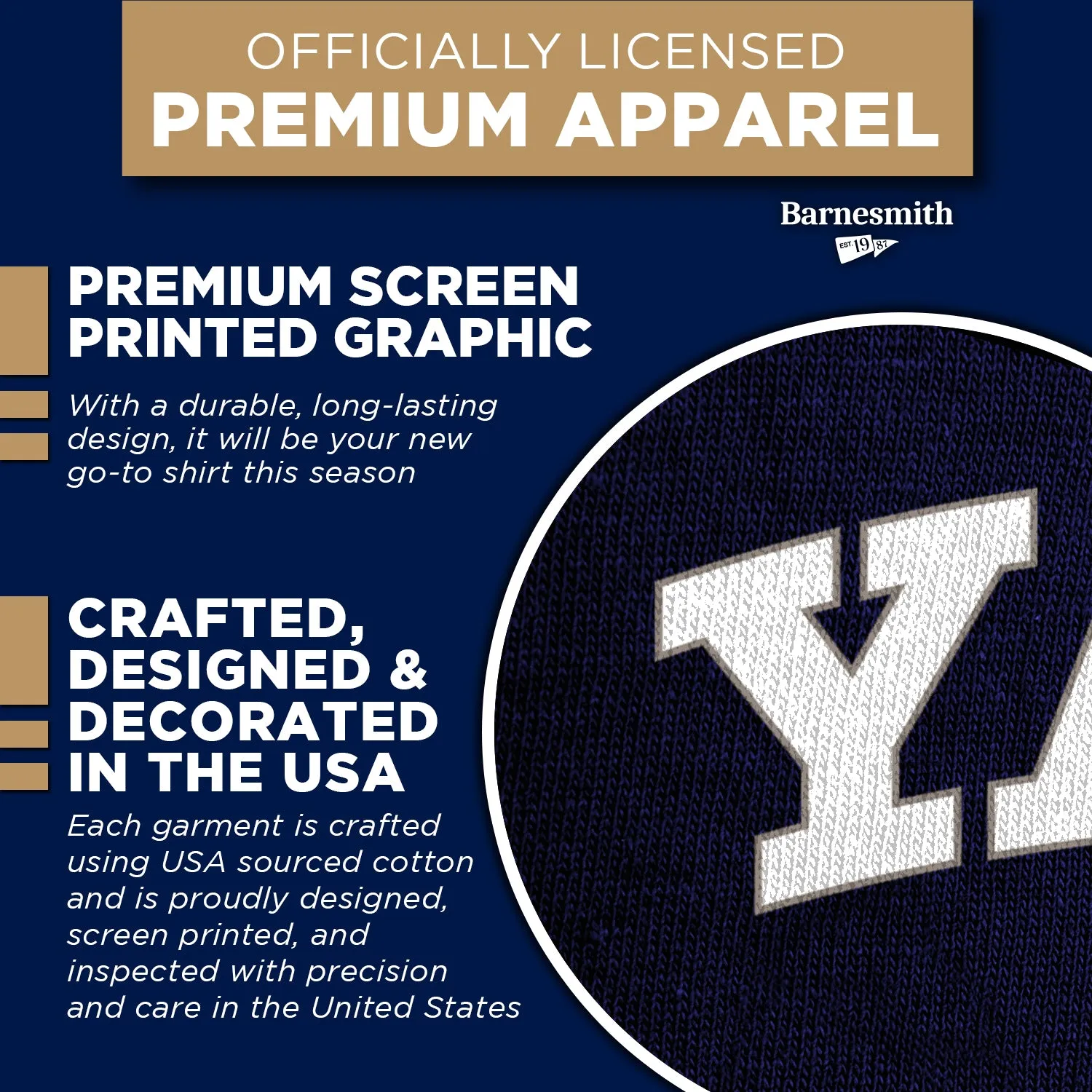 Yale University Spirit T-Shirt (Navy) sold by Barnesmith product image thumbnail 4