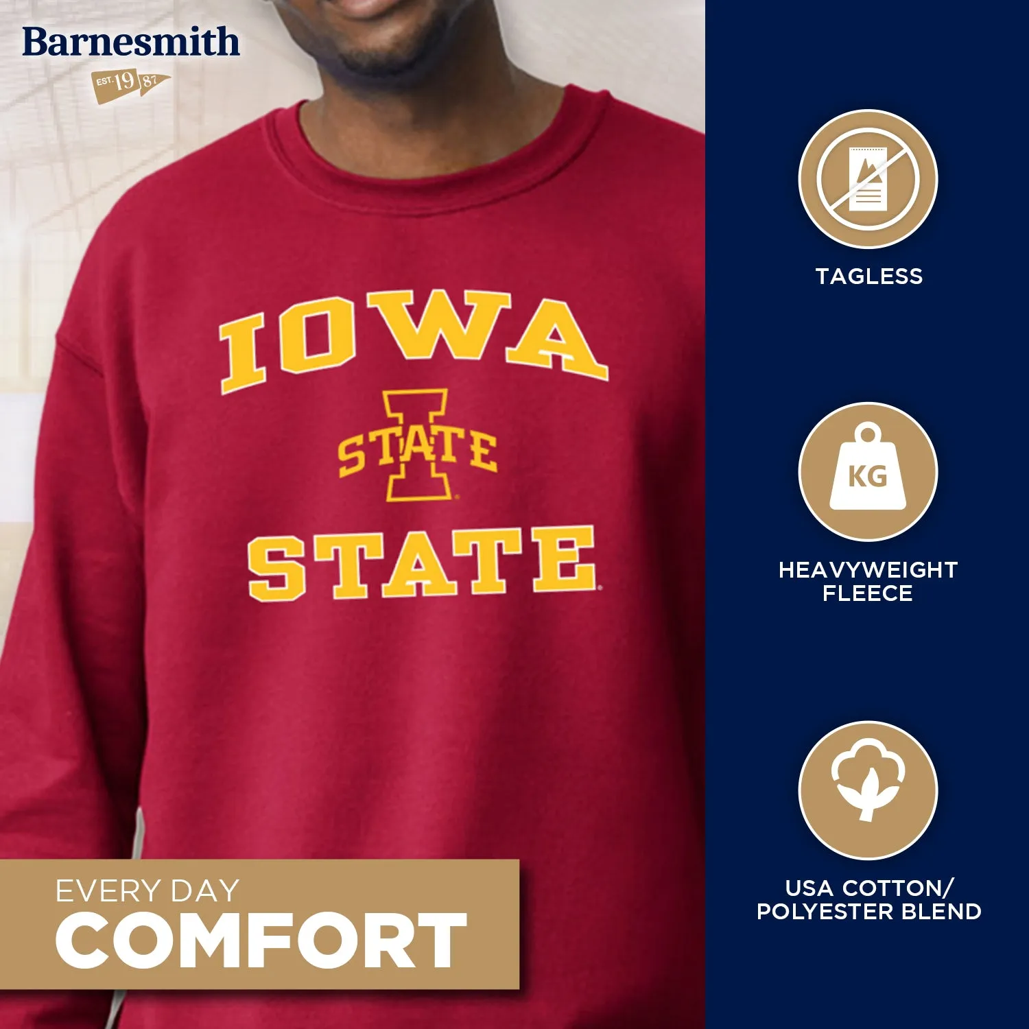 Iowa State University Spirit Sweatshirt (Cardinal) sold by Barnesmith product image thumbnail 3