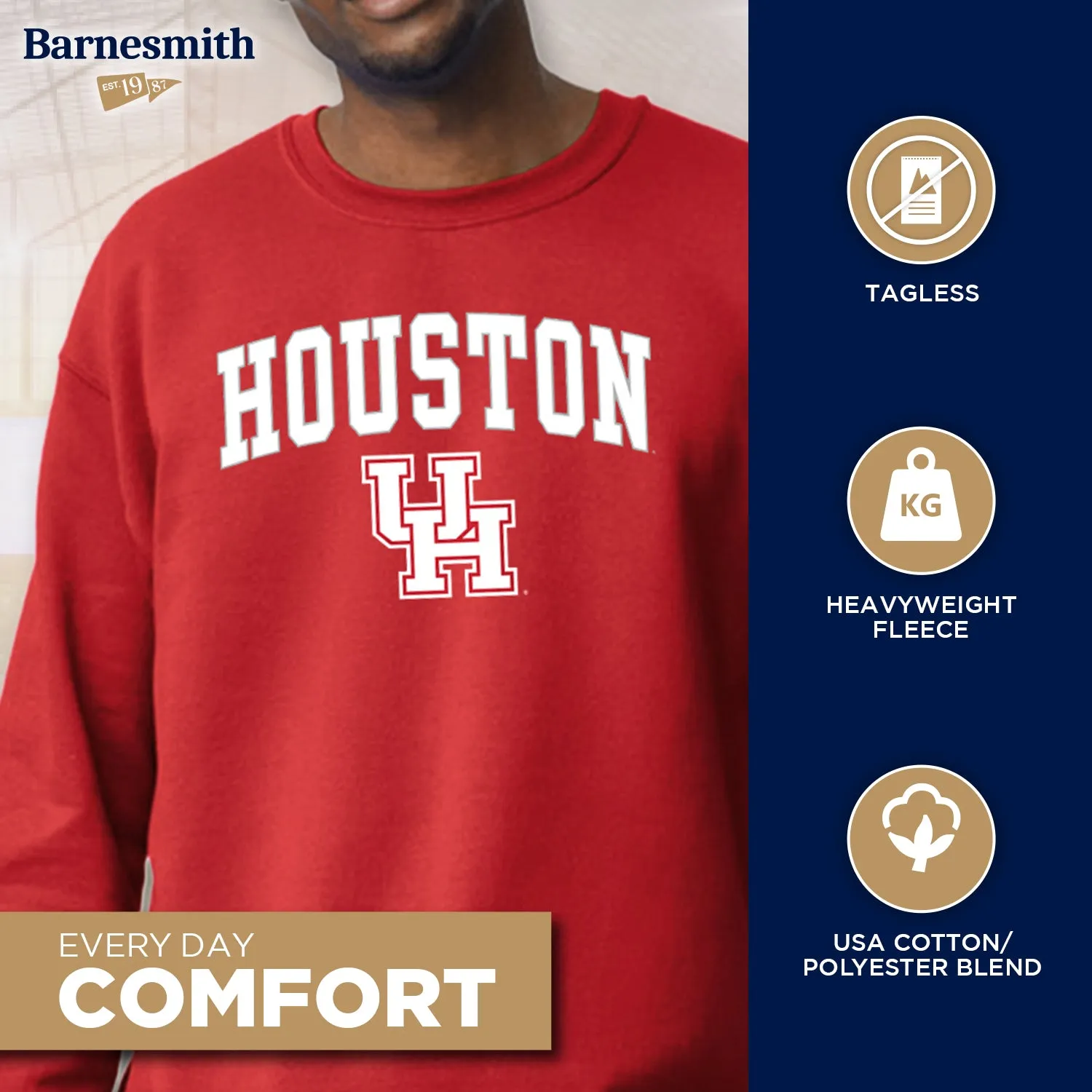 University of Houston Spirit Sweatshirt (Red) sold by Barnesmith product image thumbnail 3