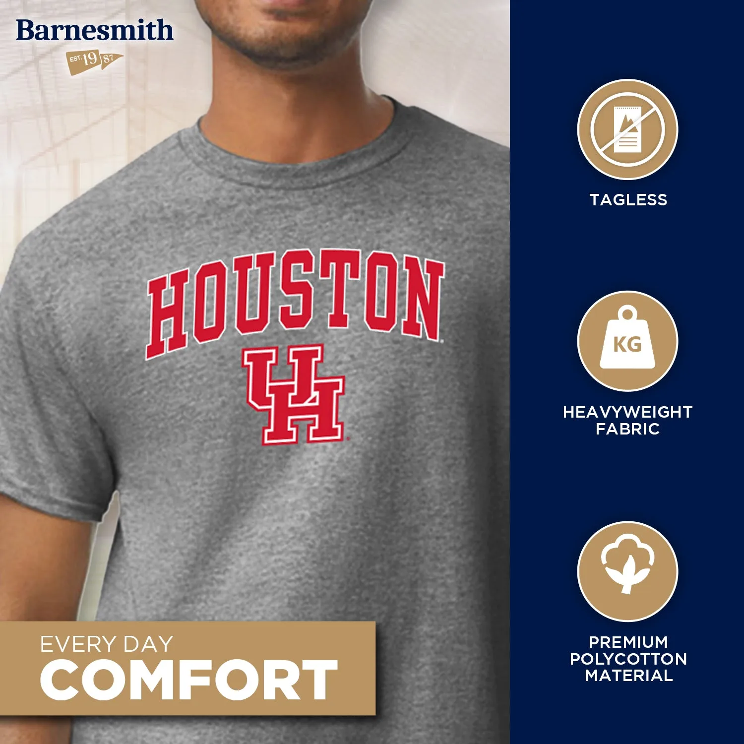 University of Houston Spirit T-Shirt (Charcoal Grey) sold by Barnesmith product image thumbnail 3