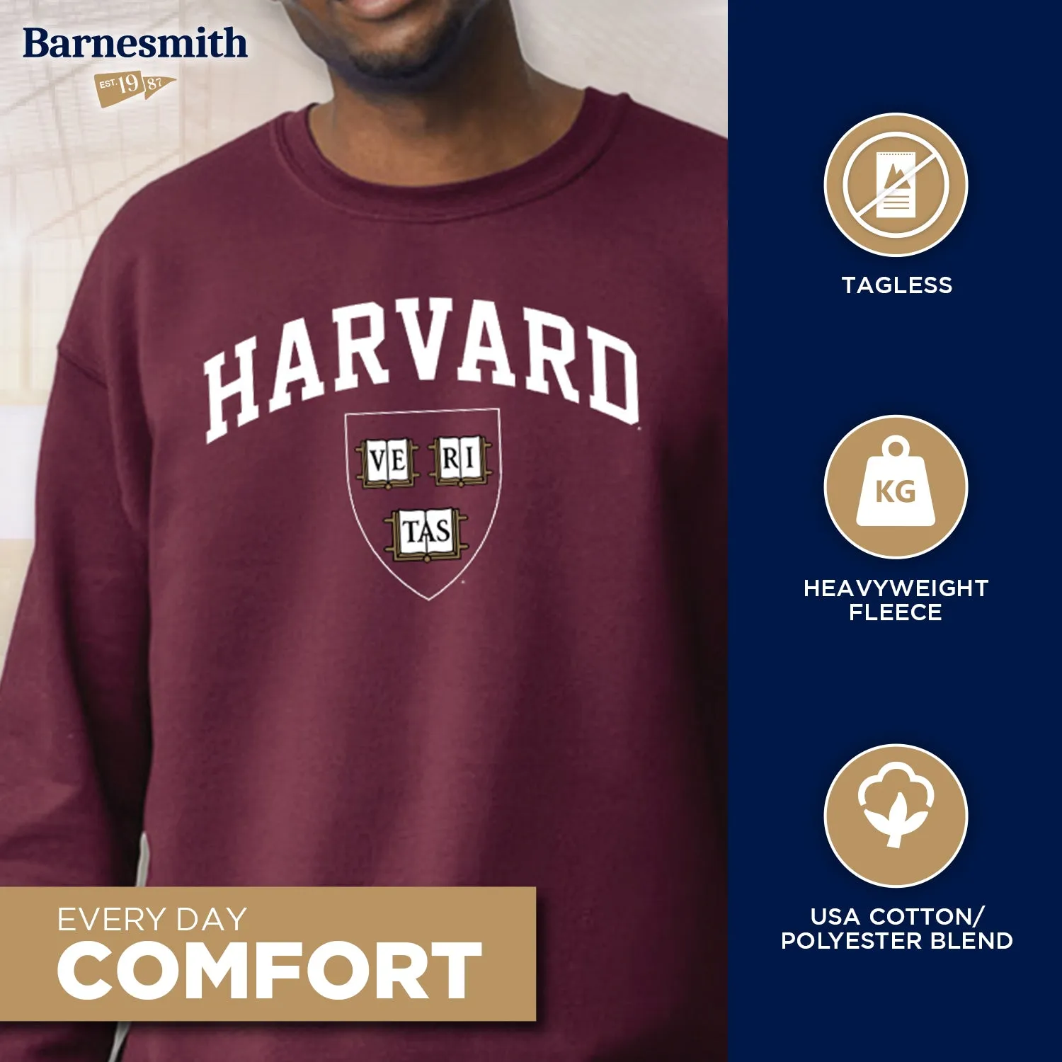 Harvard University Spirit Sweatshirt (Crimson) sold by Barnesmith product image thumbnail 3
