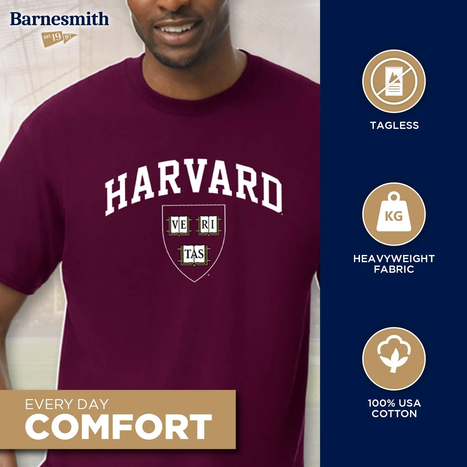 Harvard University Spirit T-Shirt (Crimson) sold by Barnesmith product image thumbnail 3