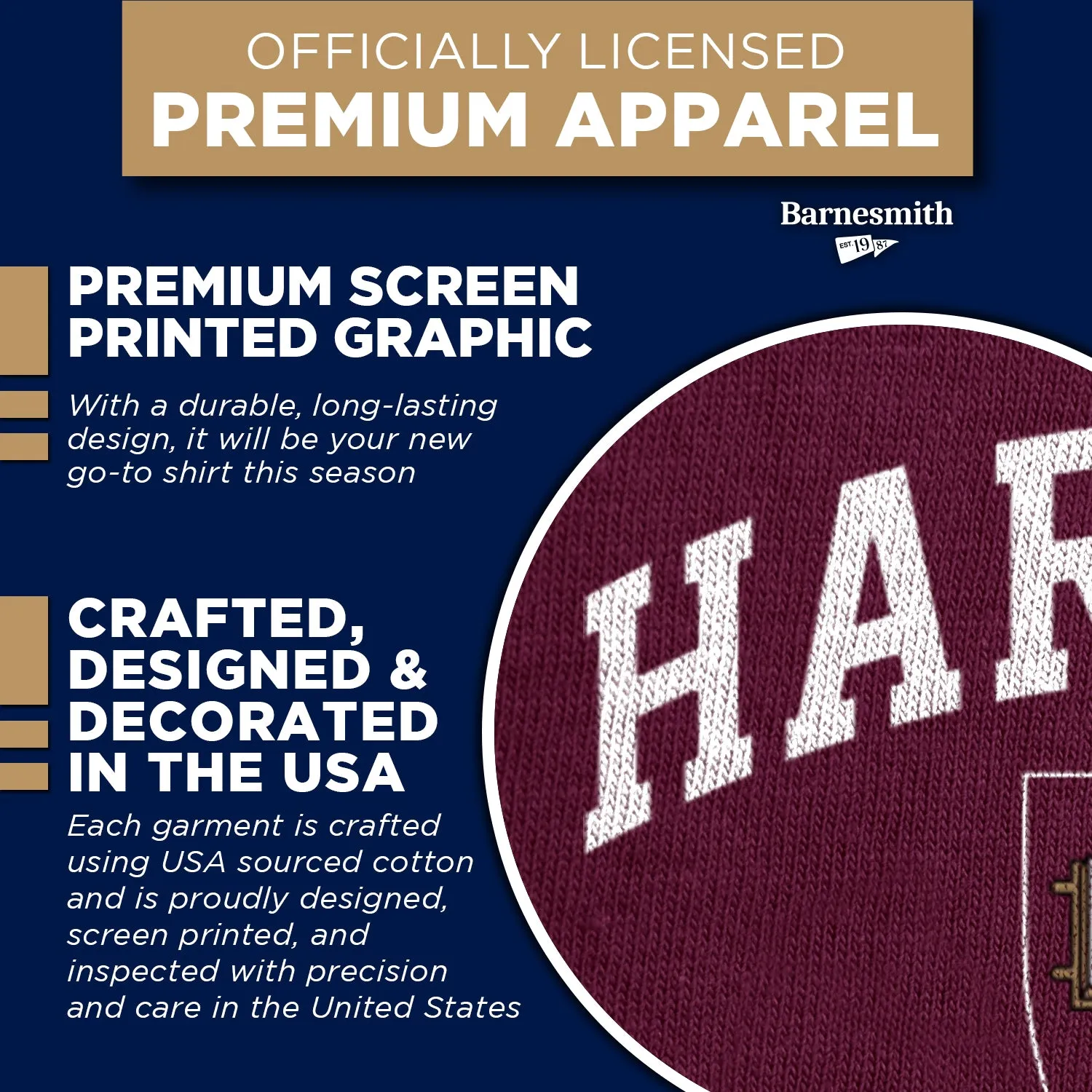 Harvard University Spirit T-Shirt (Crimson) sold by Barnesmith product image thumbnail 4
