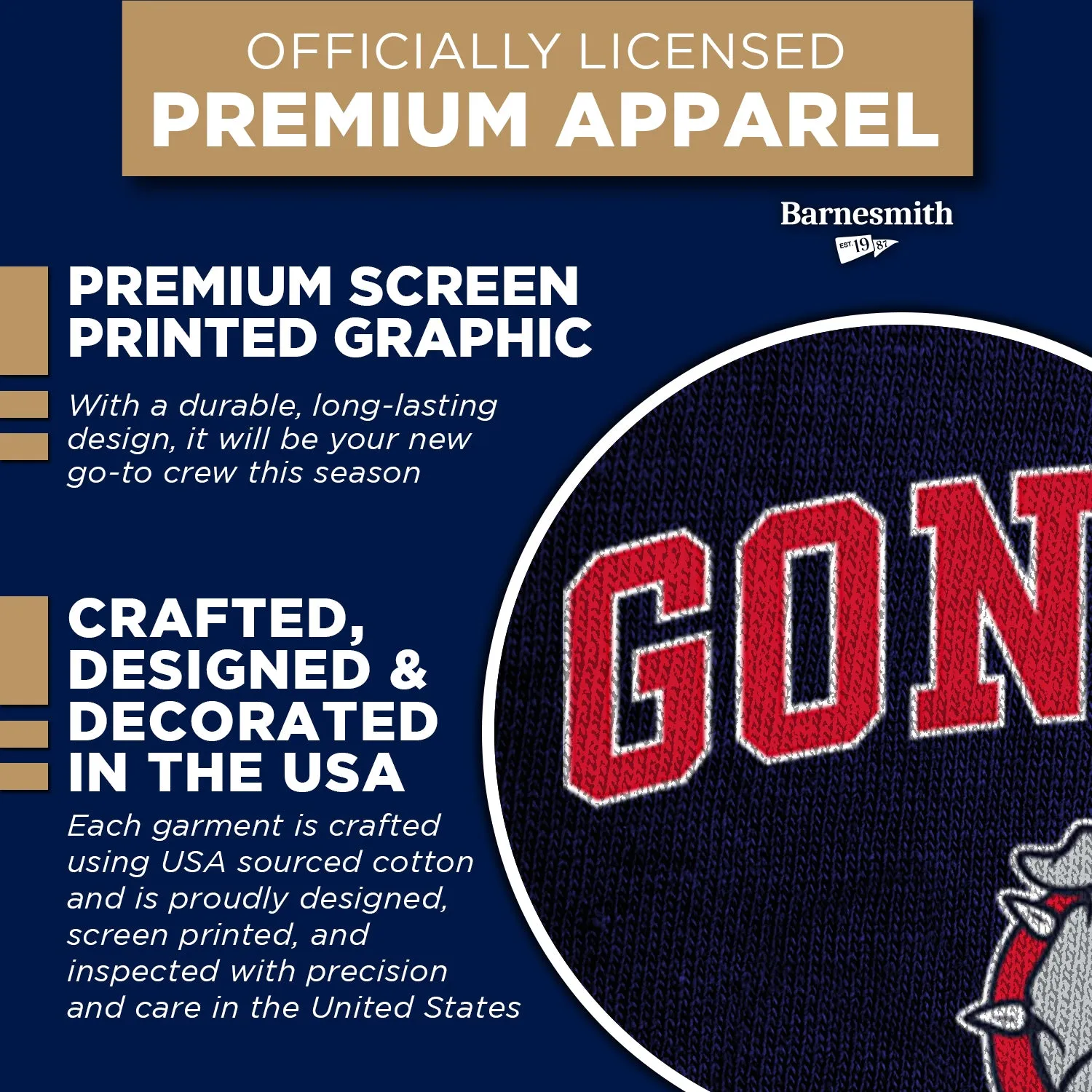 Gonzaga University Spirit Sweatshirt (Navy) sold by Barnesmith product image thumbnail 4