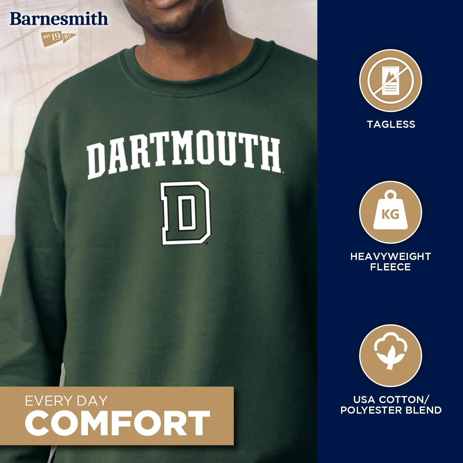 Dartmouth College Spirit Sweatshirt (Hunter Green) sold by Barnesmith product image thumbnail 3