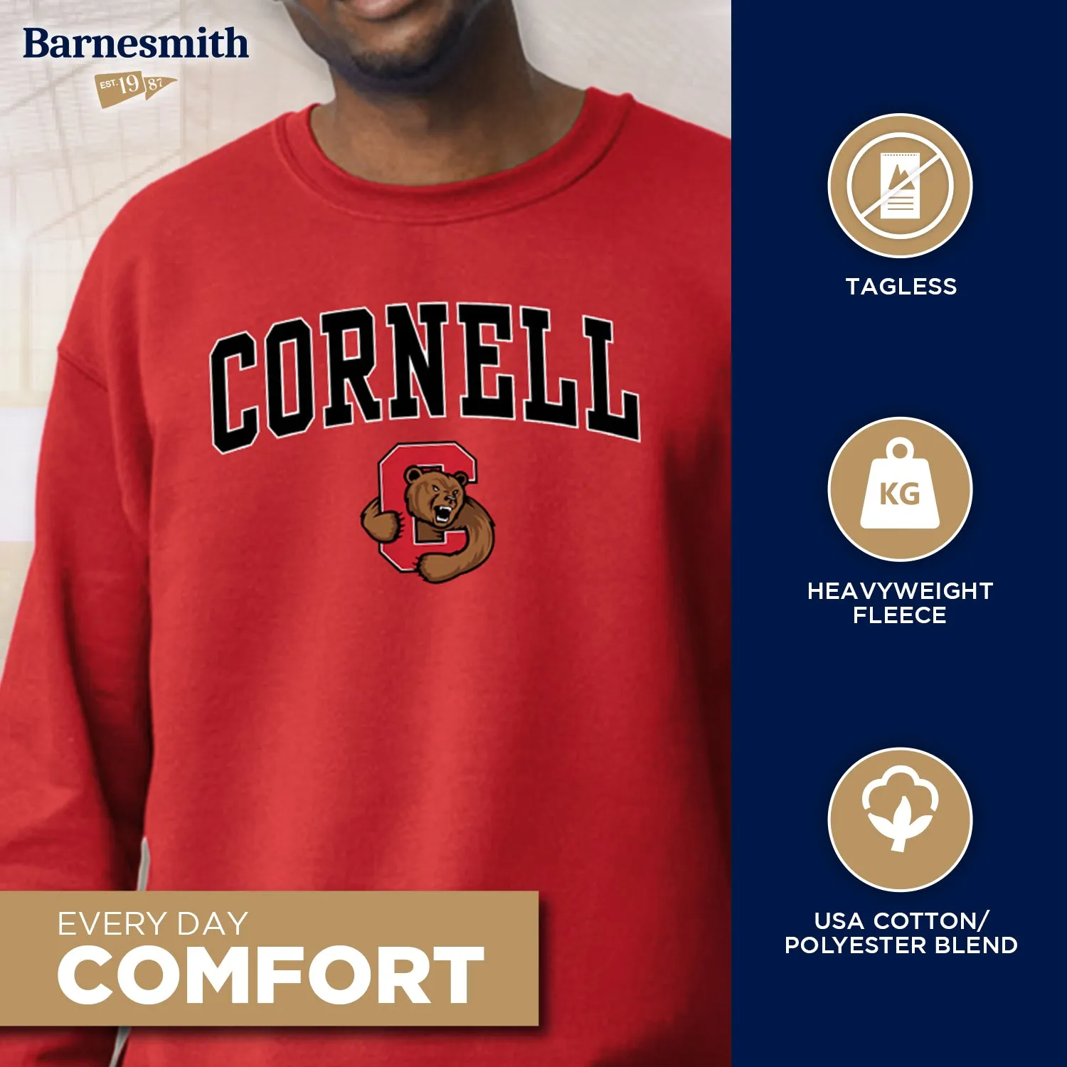 Cornell University Spirit Sweatshirt (Red) sold by Barnesmith product image thumbnail 3