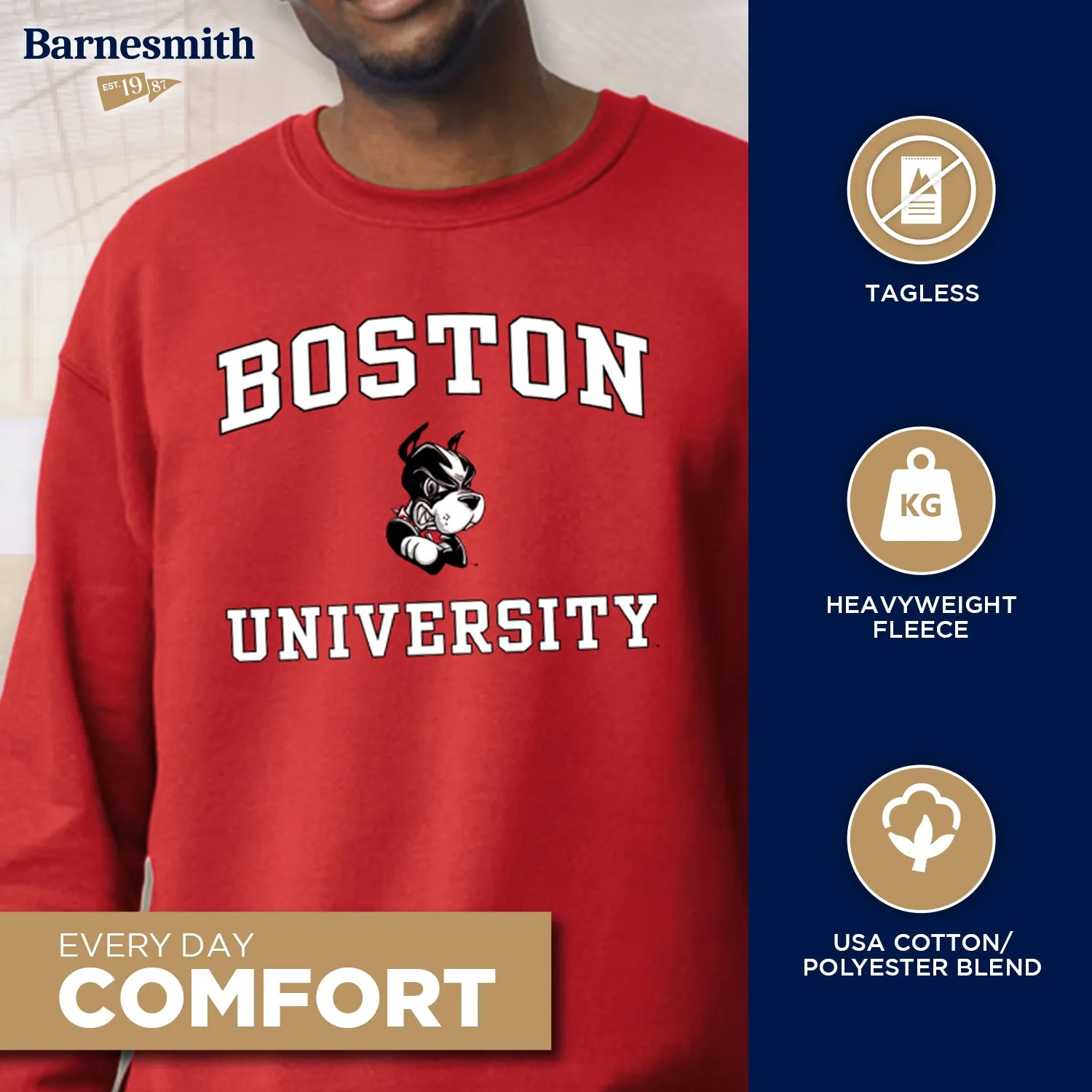 Boston University Spirit Sweatshirt (Red) sold by Barnesmith product image thumbnail 3