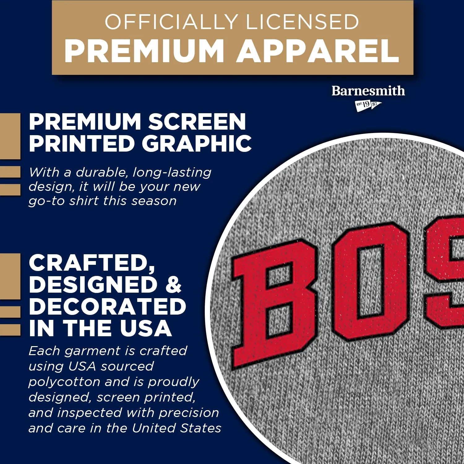 Boston University Spirit T-Shirt (Charcoal Grey) sold by Barnesmith product image thumbnail 4