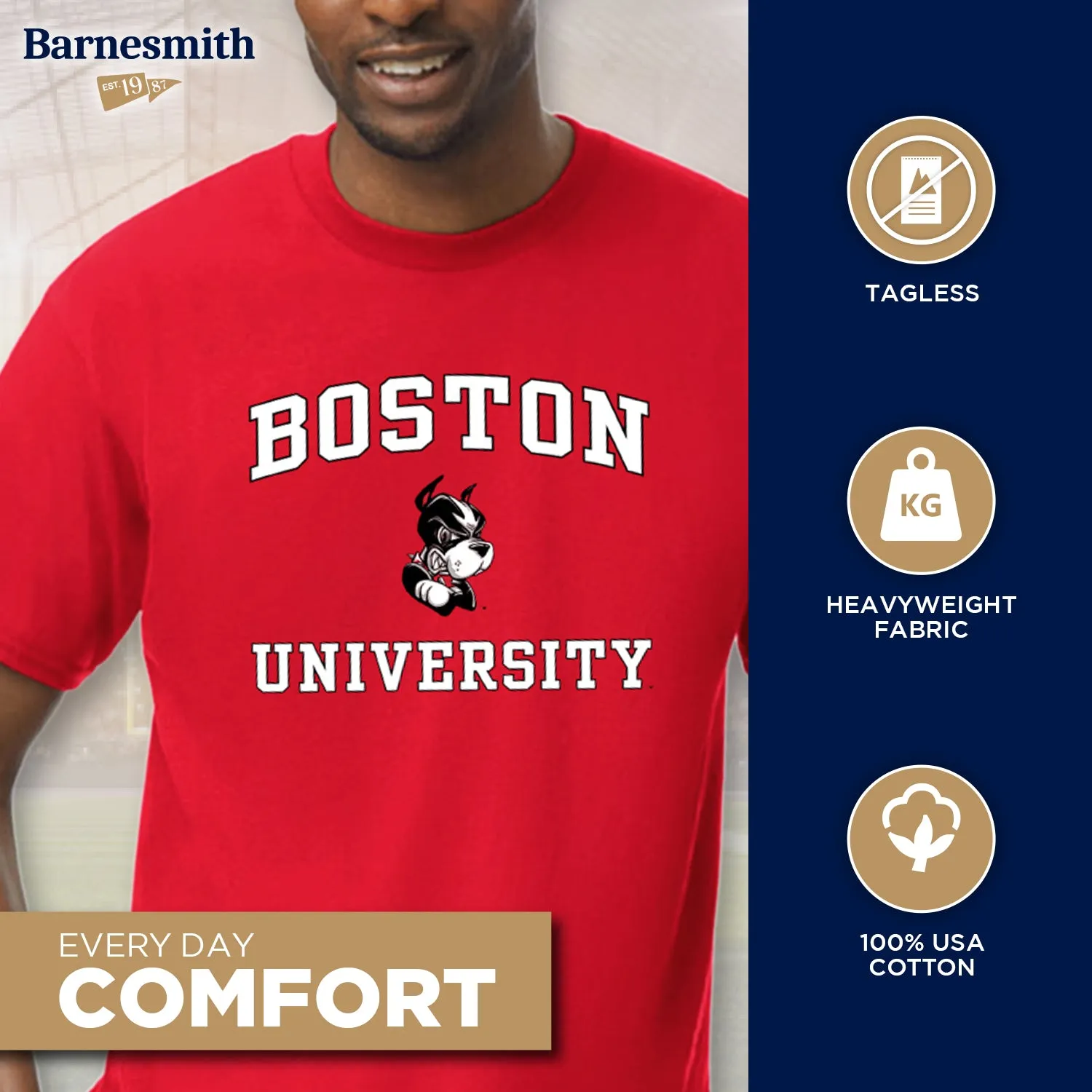 Boston University Spirit T-Shirt (Red) sold by Barnesmith product image thumbnail 3