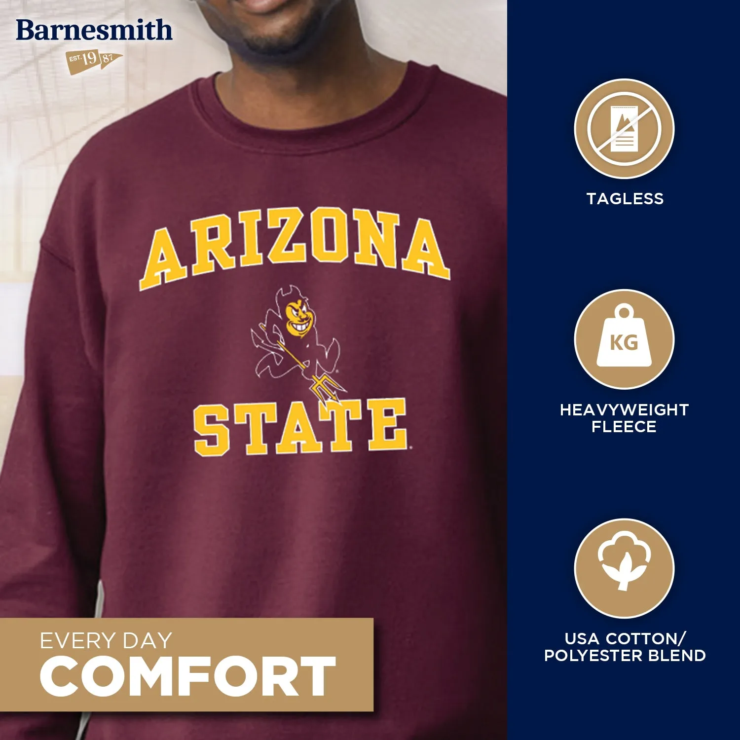 Arizona State University Spirit Sweatshirt (Maroon) sold by Barnesmith product image thumbnail 3