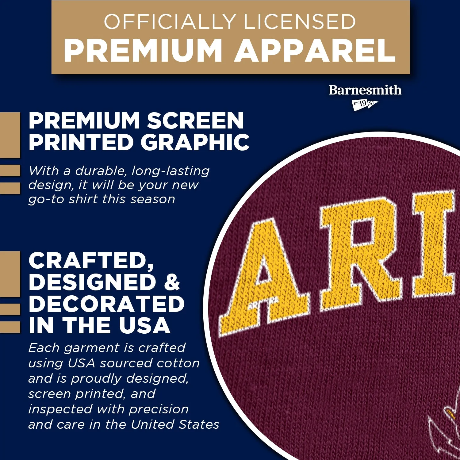 Arizona State University Spirit T-Shirt (Maroon) sold by Barnesmith product image thumbnail 4