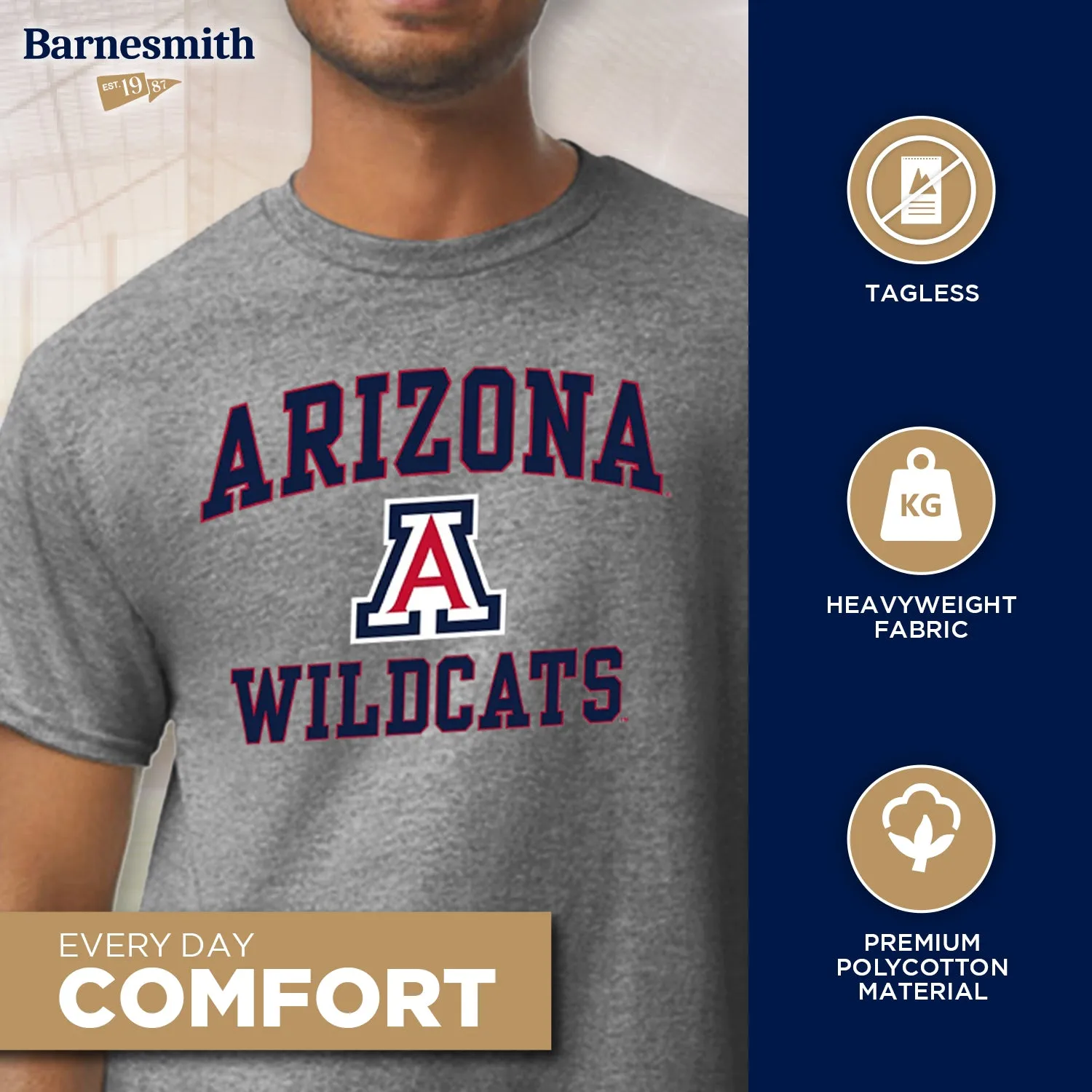 University of Arizona Spirit T-Shirt (Charcoal Grey) sold by Barnesmith product image thumbnail 3