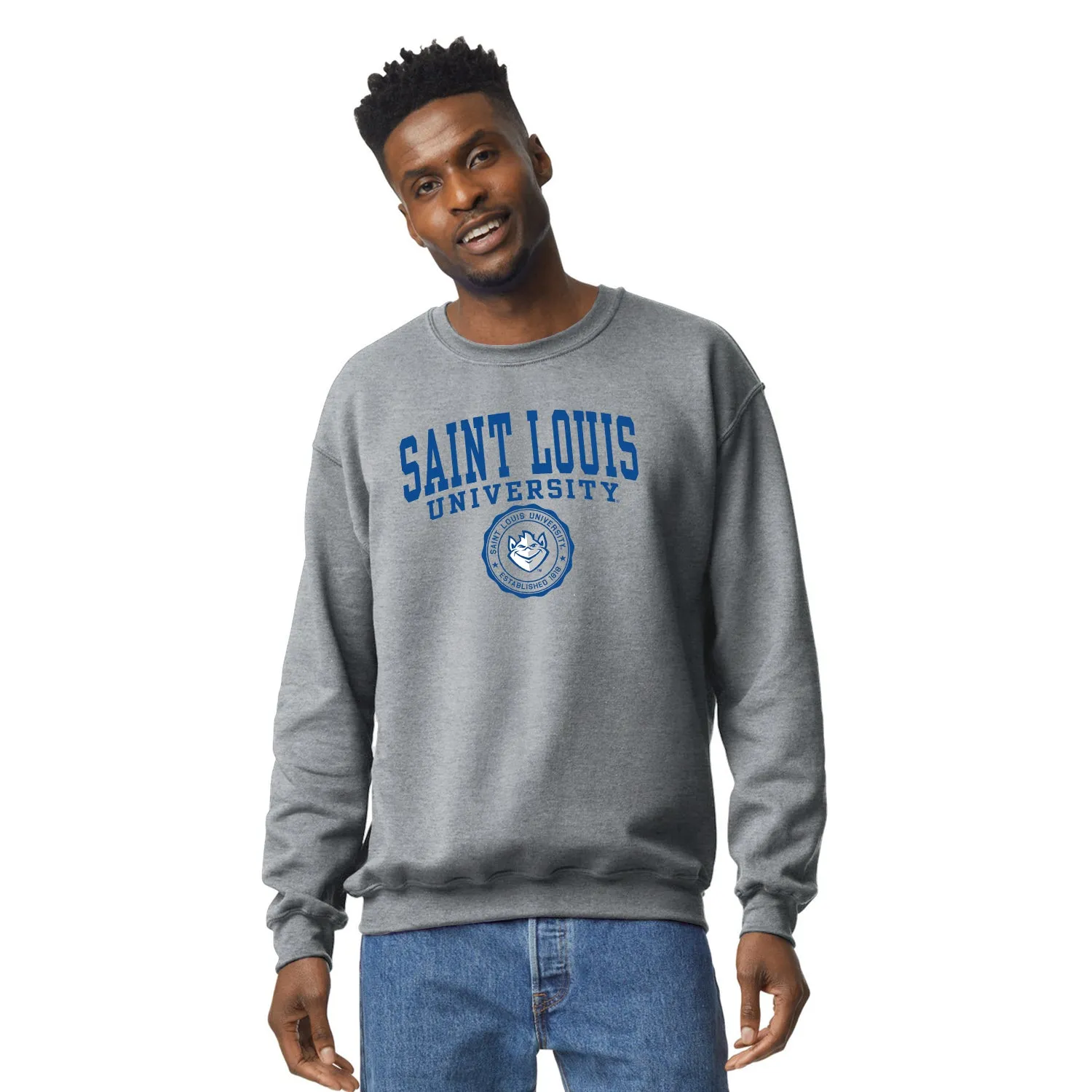 Saint Louis University Heritage Sweatshirt (Charcoal Grey) sold by Barnesmith product image thumbnail 2