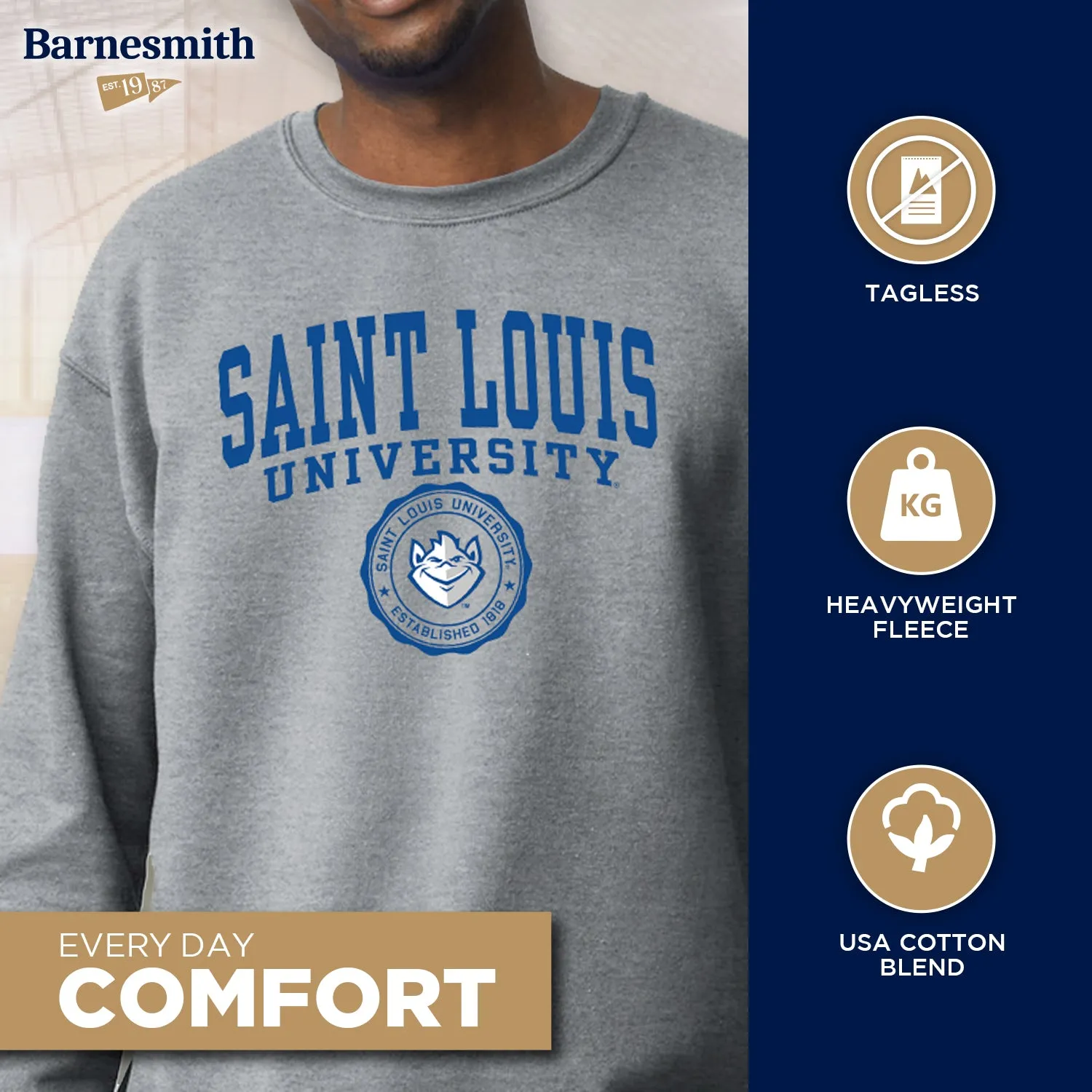 Saint Louis University Heritage Sweatshirt (Charcoal Grey) sold by Barnesmith product image thumbnail 3