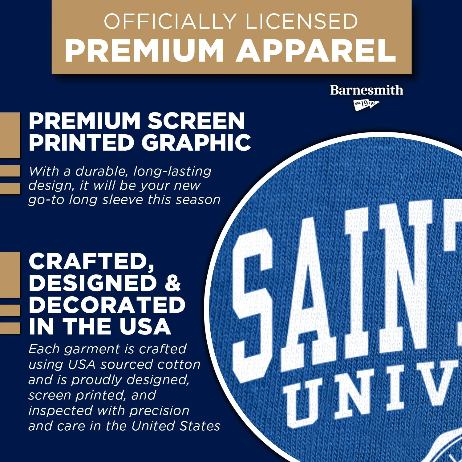 Saint Louis University Heritage Long Sleeve T-Shirt (Royal Blue) sold by Barnesmith product image thumbnail 4
