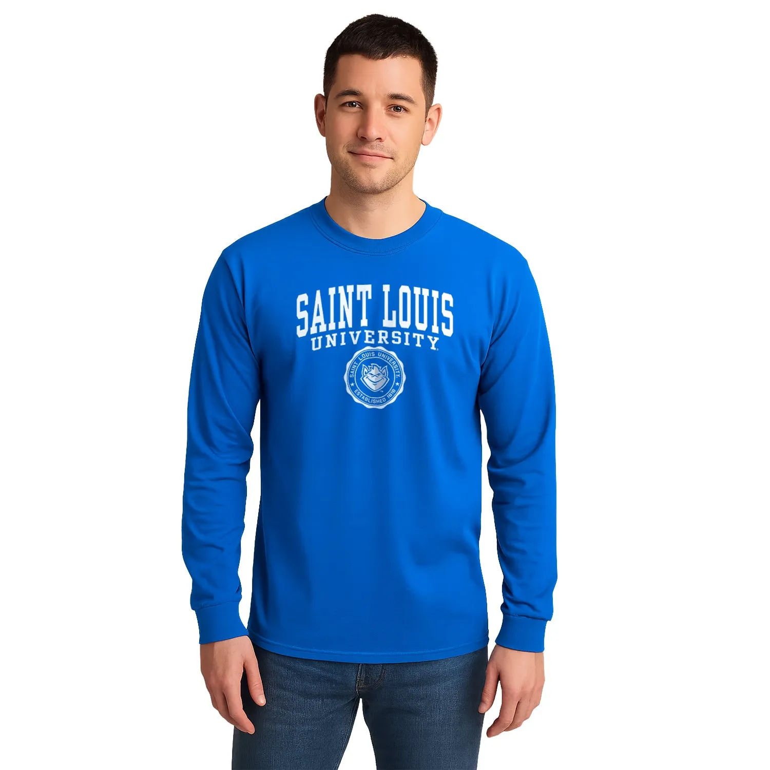 Saint Louis University Heritage Long Sleeve T-Shirt (Royal Blue) sold by Barnesmith product image thumbnail 2