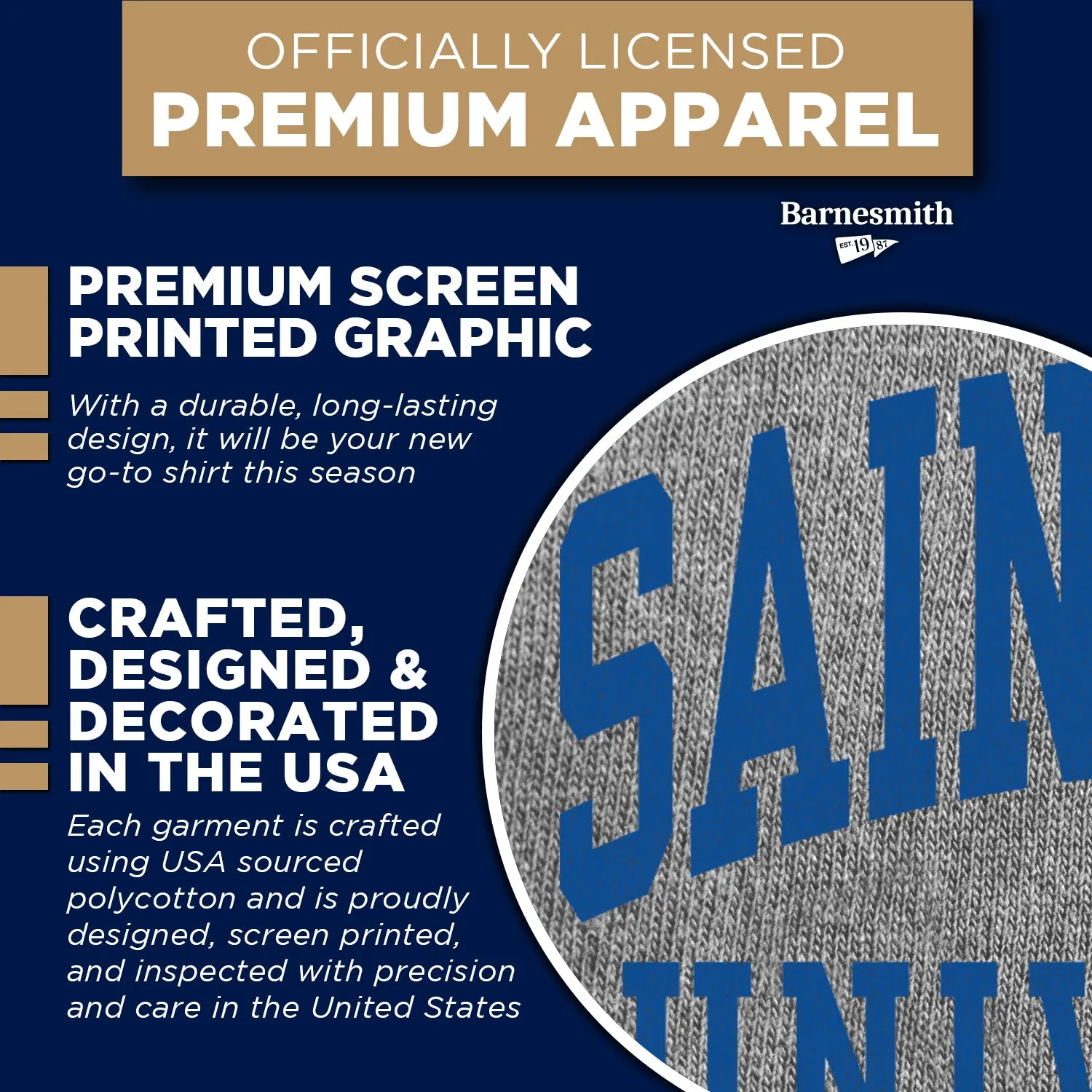 Saint Louis University Classic T-Shirt (Charcoal Grey) sold by Barnesmith product image thumbnail 4