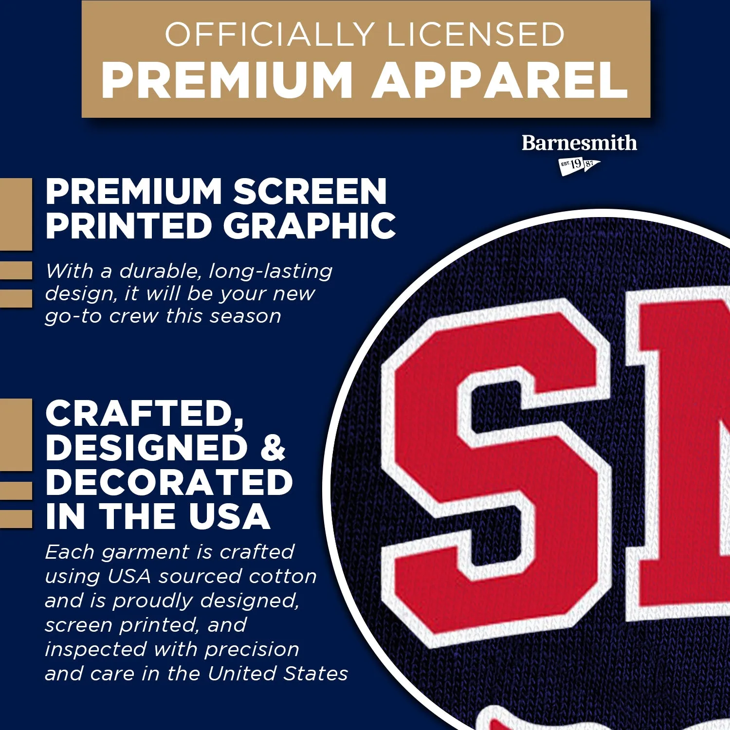 Southern Methodist University Heritage Sweatshirt (Navy) sold by Barnesmith product image thumbnail 4