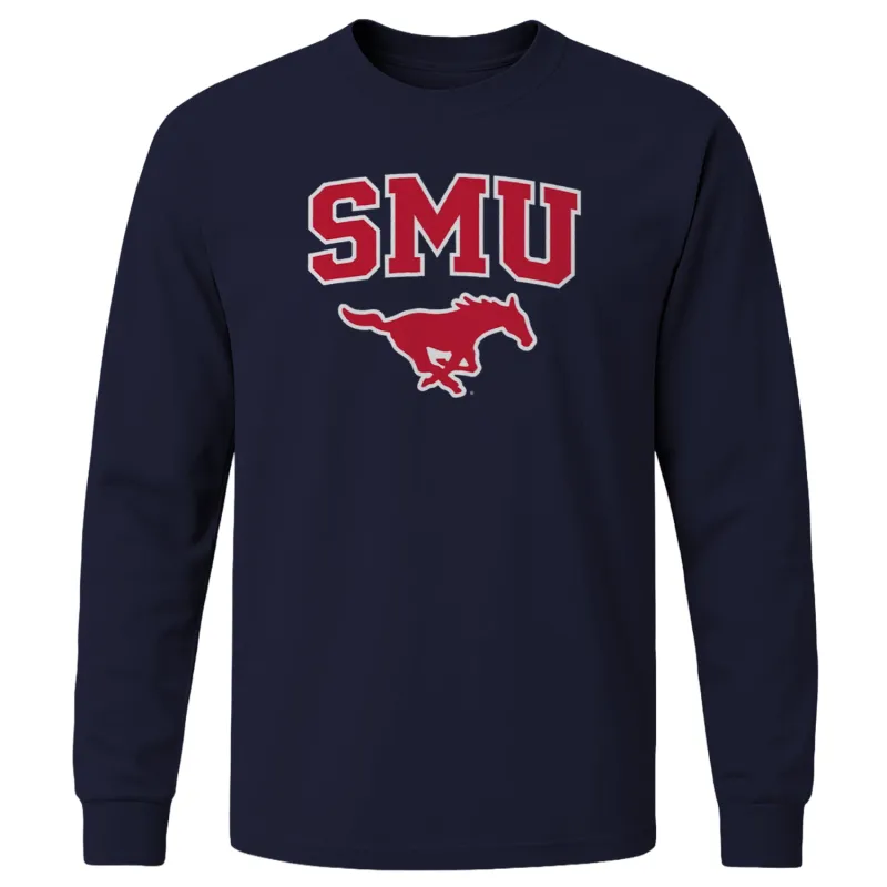 Southern Methodist University Heritage Long Sleeve T-Shirt (Navy) sold by Barnesmith