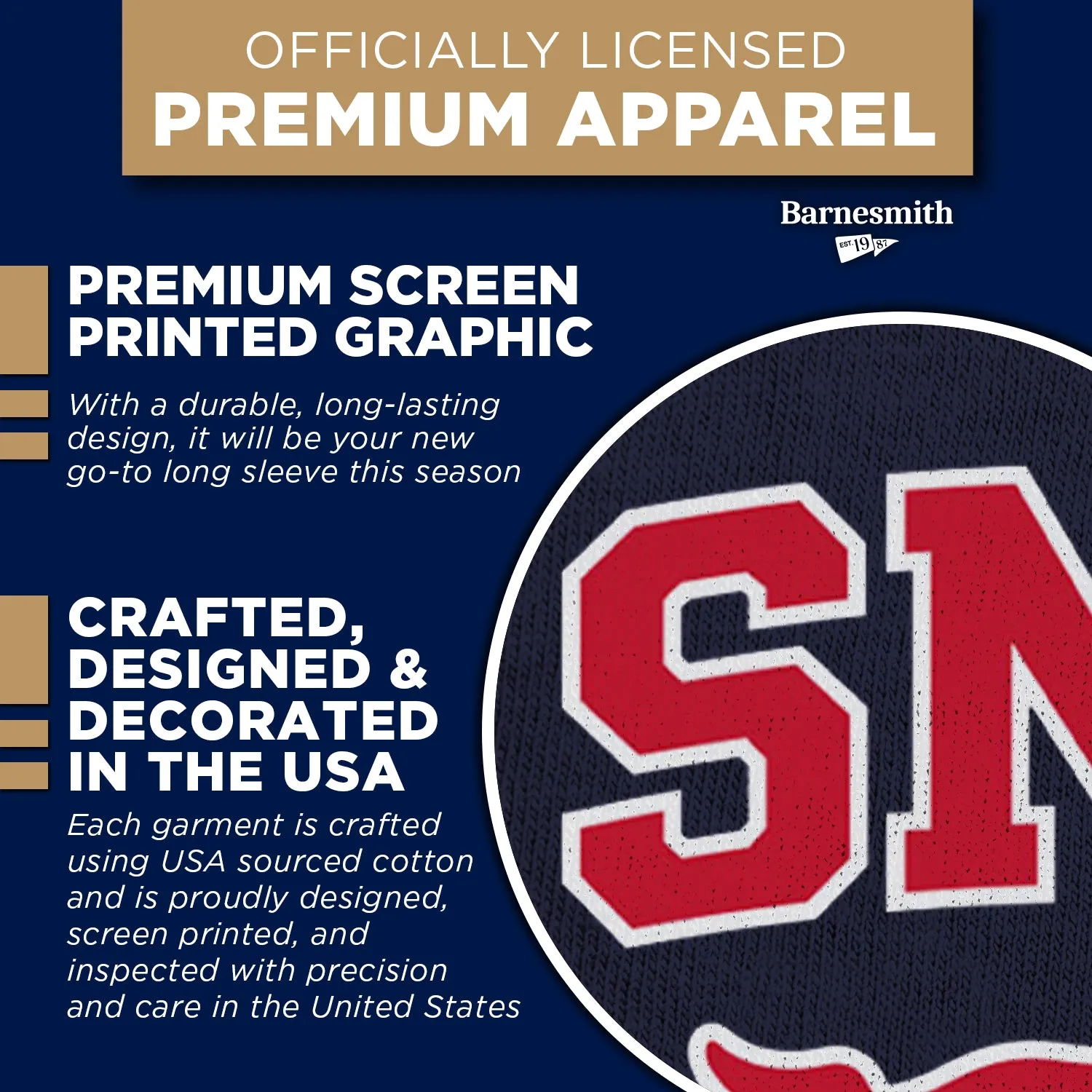 Southern Methodist University Heritage Long Sleeve T-Shirt (Navy) sold by Barnesmith product image thumbnail 4