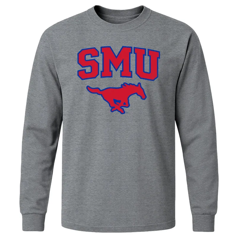 Southern Methodist University Heritage Long Sleeve T-Shirt (Charcoal Grey) sold by Barnesmith