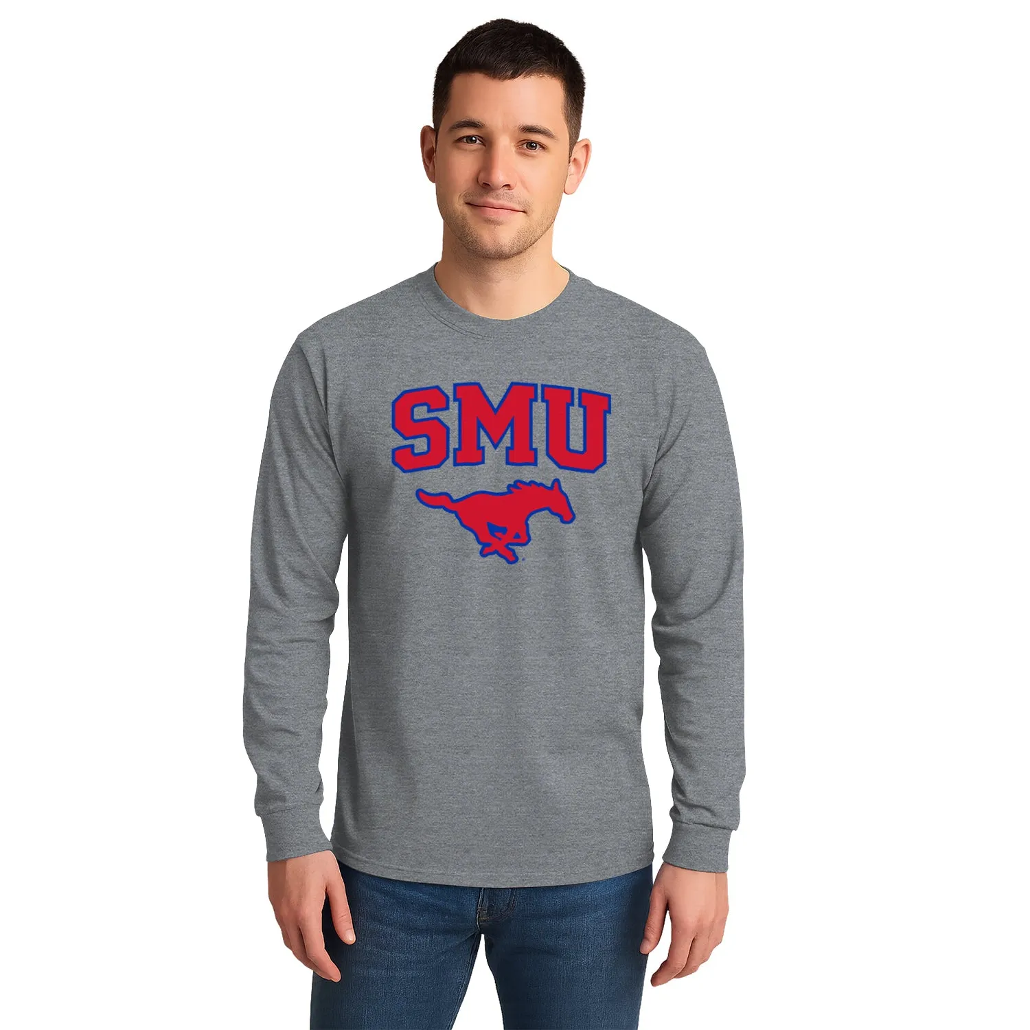 Southern Methodist University Heritage Long Sleeve T-Shirt (Charcoal Grey) sold by Barnesmith product image thumbnail 2