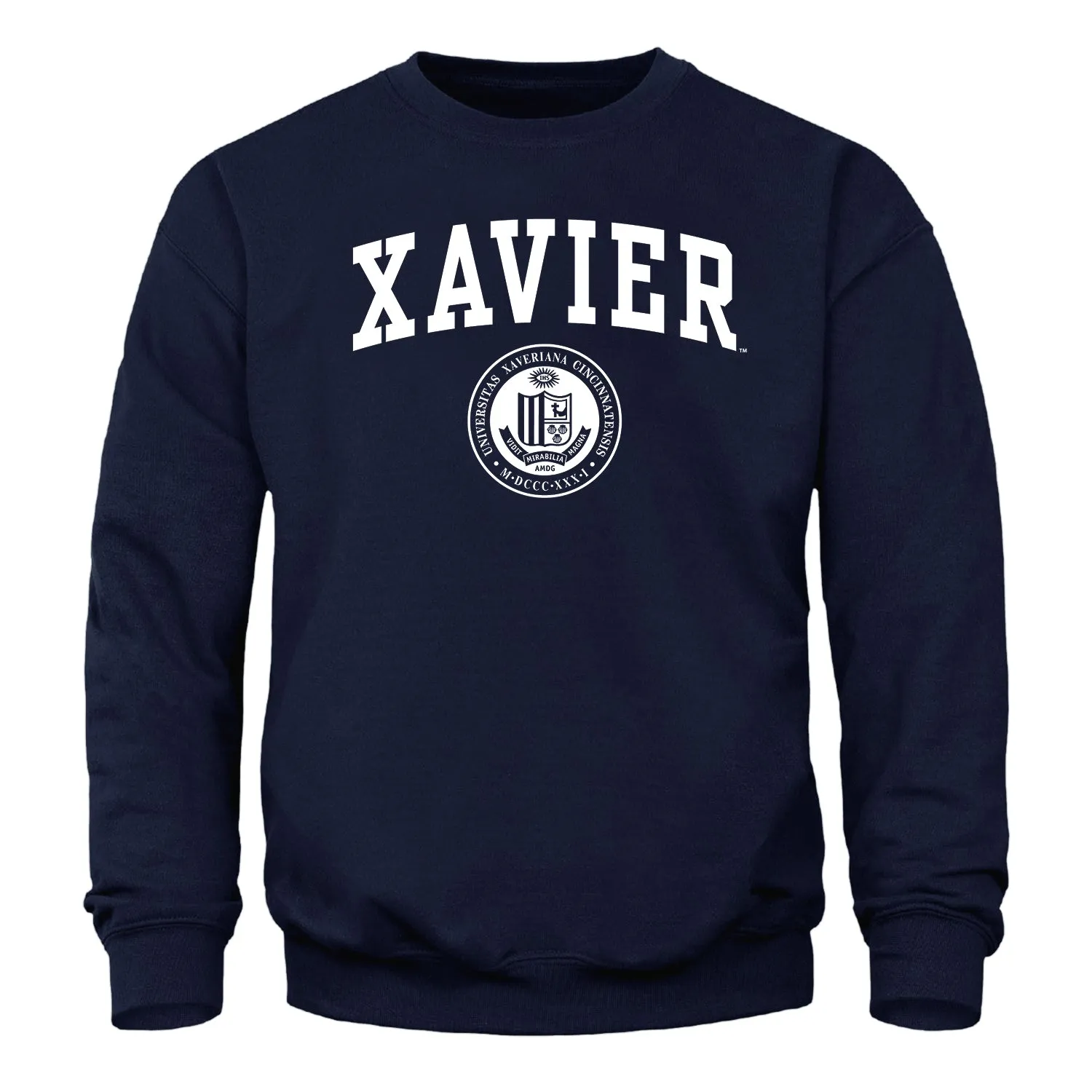 Xavier University Heritage Sweatshirt (Navy) sold by Barnesmith