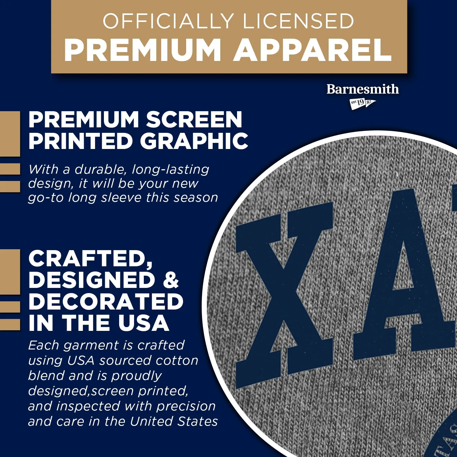 Xavier University Heritage Long Sleeve T-Shirt (Charcoal Grey) sold by Barnesmith product image thumbnail 4