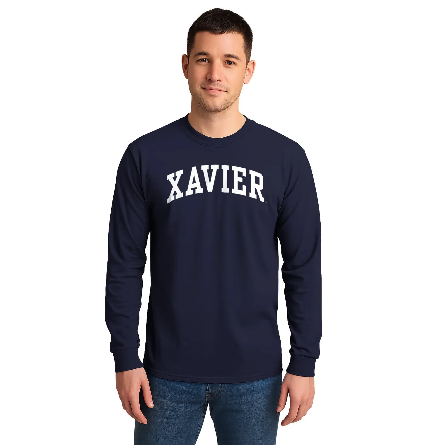 Xavier University Classic Long Sleeve T-Shirt (Navy) sold by Barnesmith product image thumbnail 2