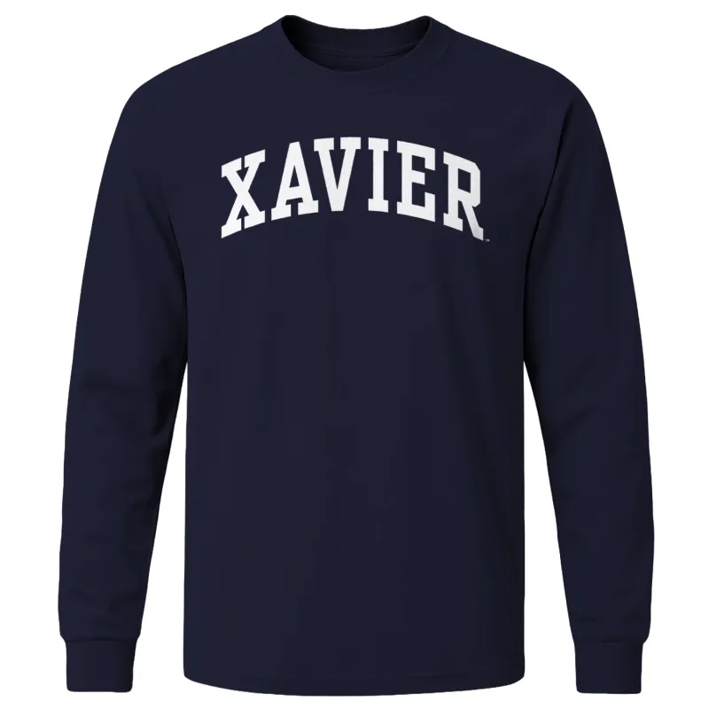 Xavier University Classic Long Sleeve T-Shirt (Navy) sold by Barnesmith