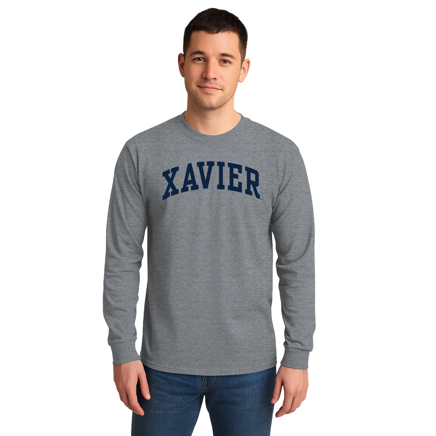 Xavier University Classic Long Sleeve T-Shirt (Charcoal Grey) sold by Barnesmith product image thumbnail 2