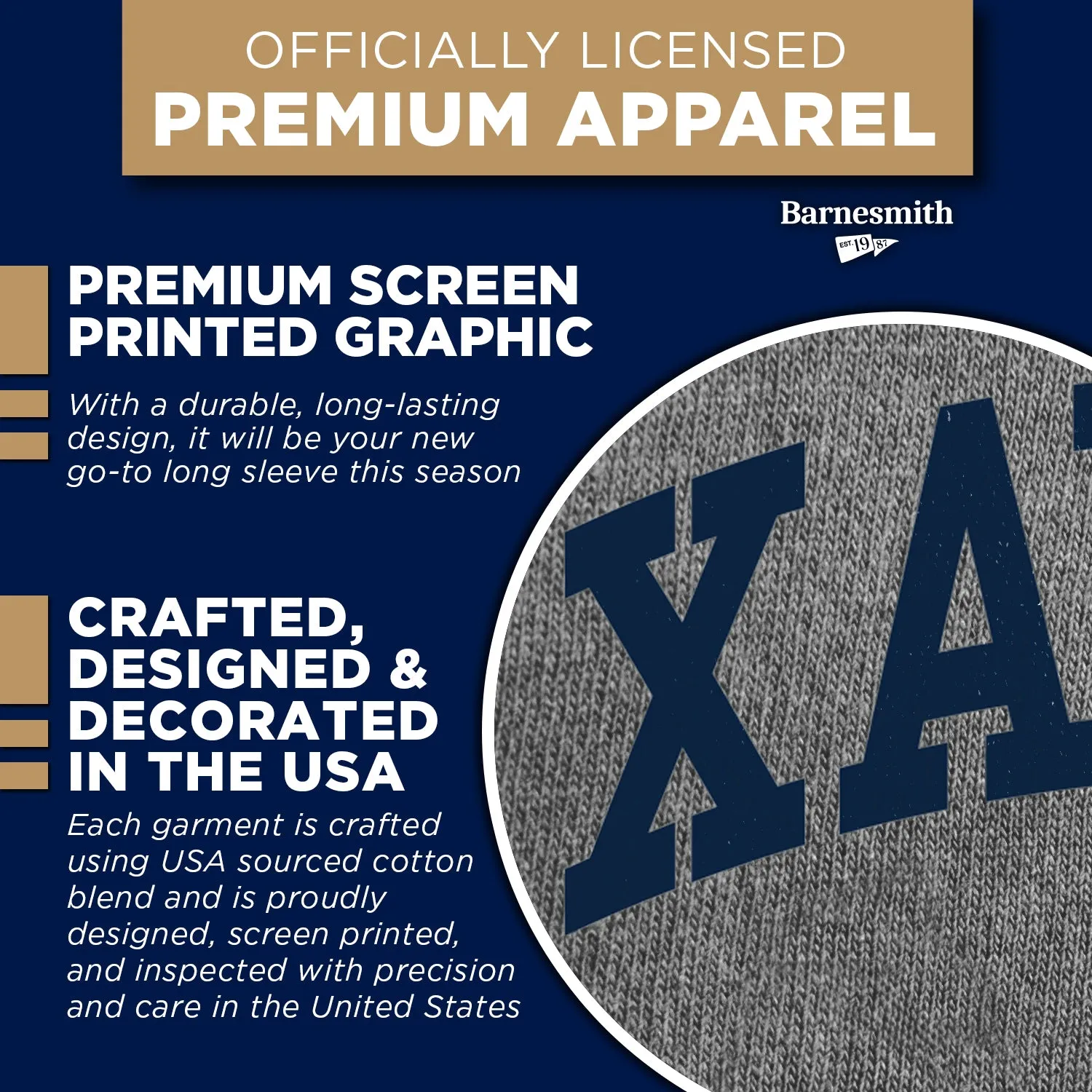 Xavier University Classic Long Sleeve T-Shirt (Charcoal Grey) sold by Barnesmith product image thumbnail 4